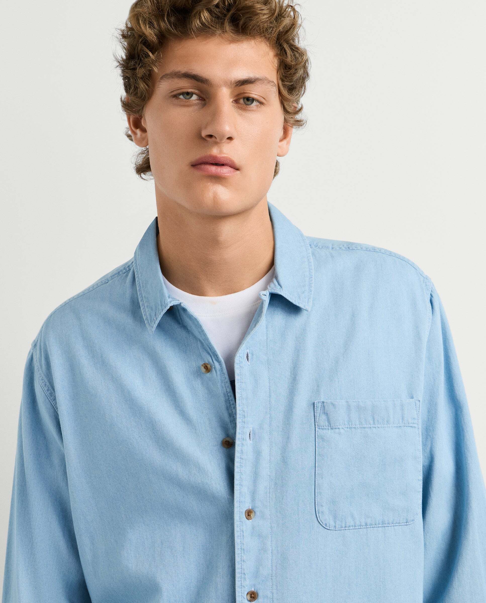 Sobrecamisa de hombre denim fit casual - Pepe Jeans - Azul claro Azul claro-5