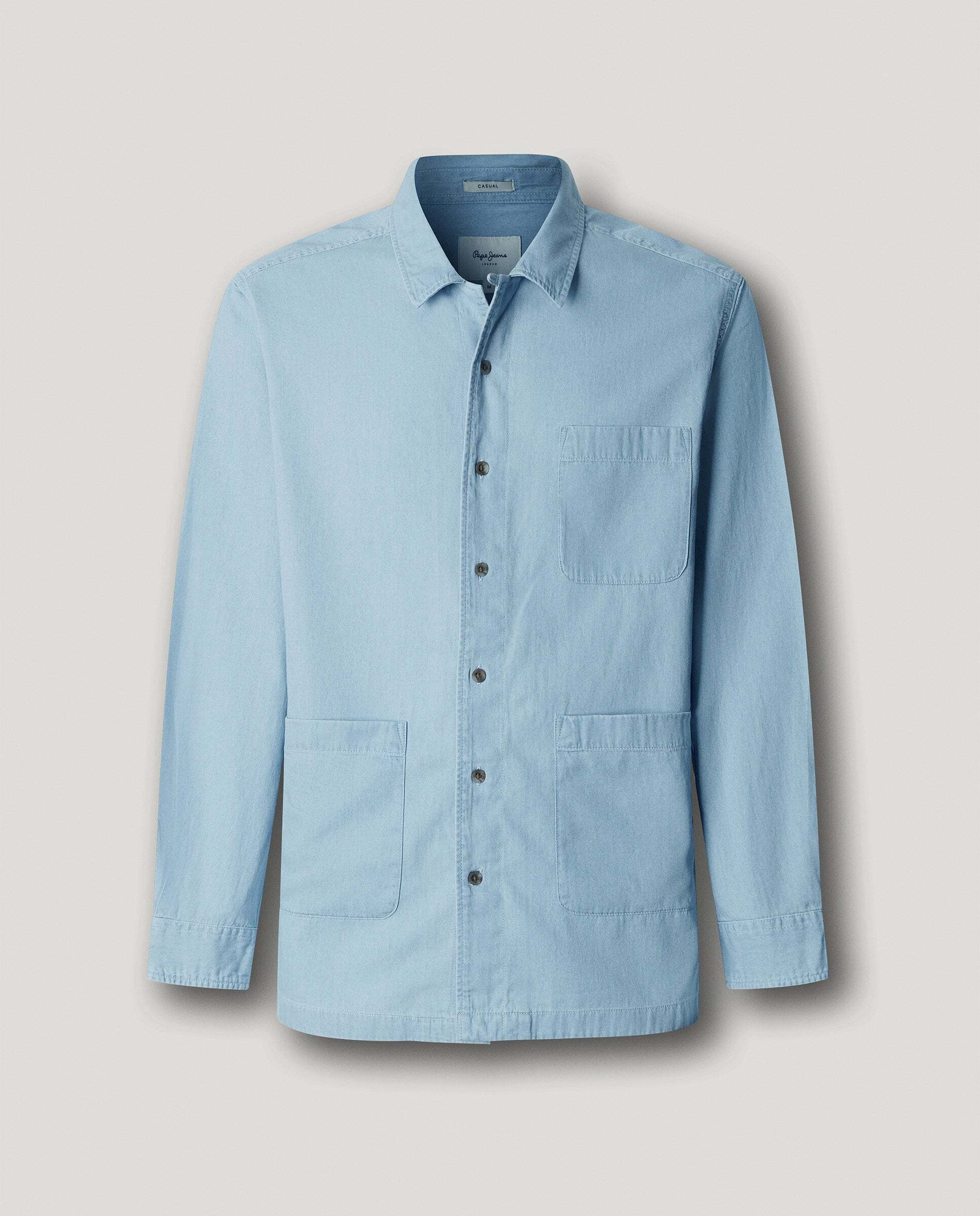 Sobrecamisa de hombre denim fit casual - Pepe Jeans - Azul claro Azul claro-9