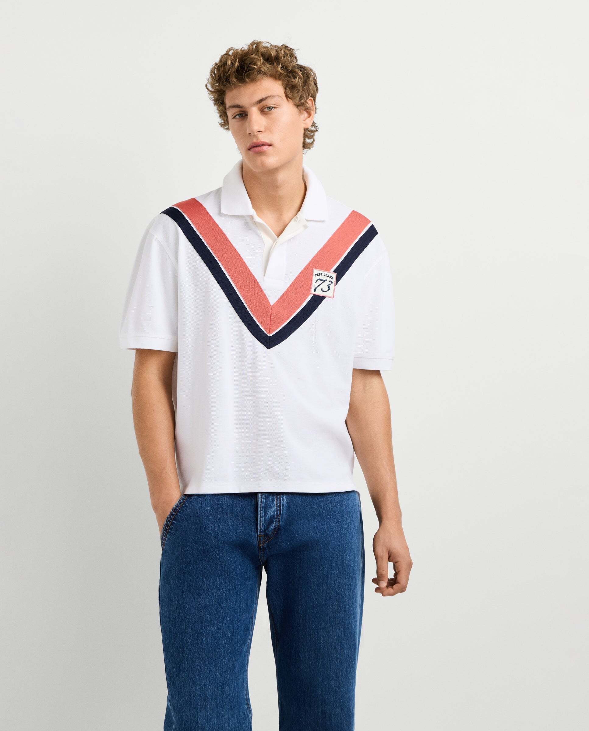Imagen 0 de Polo de hombre piqué fit casual Blanco