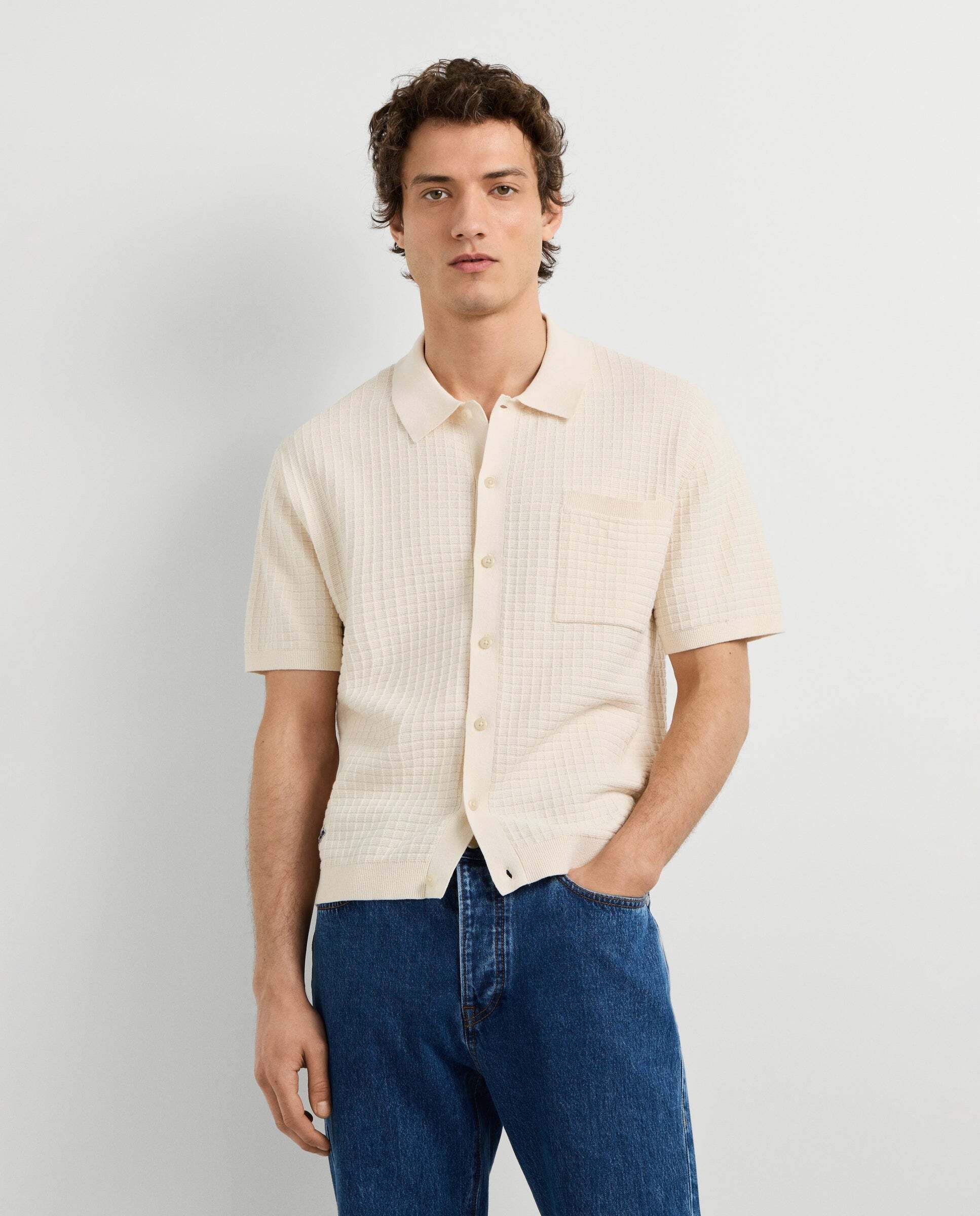 Camisa de hombre de punto fit regular - Pepe Jeans - Blanco Blanco-1