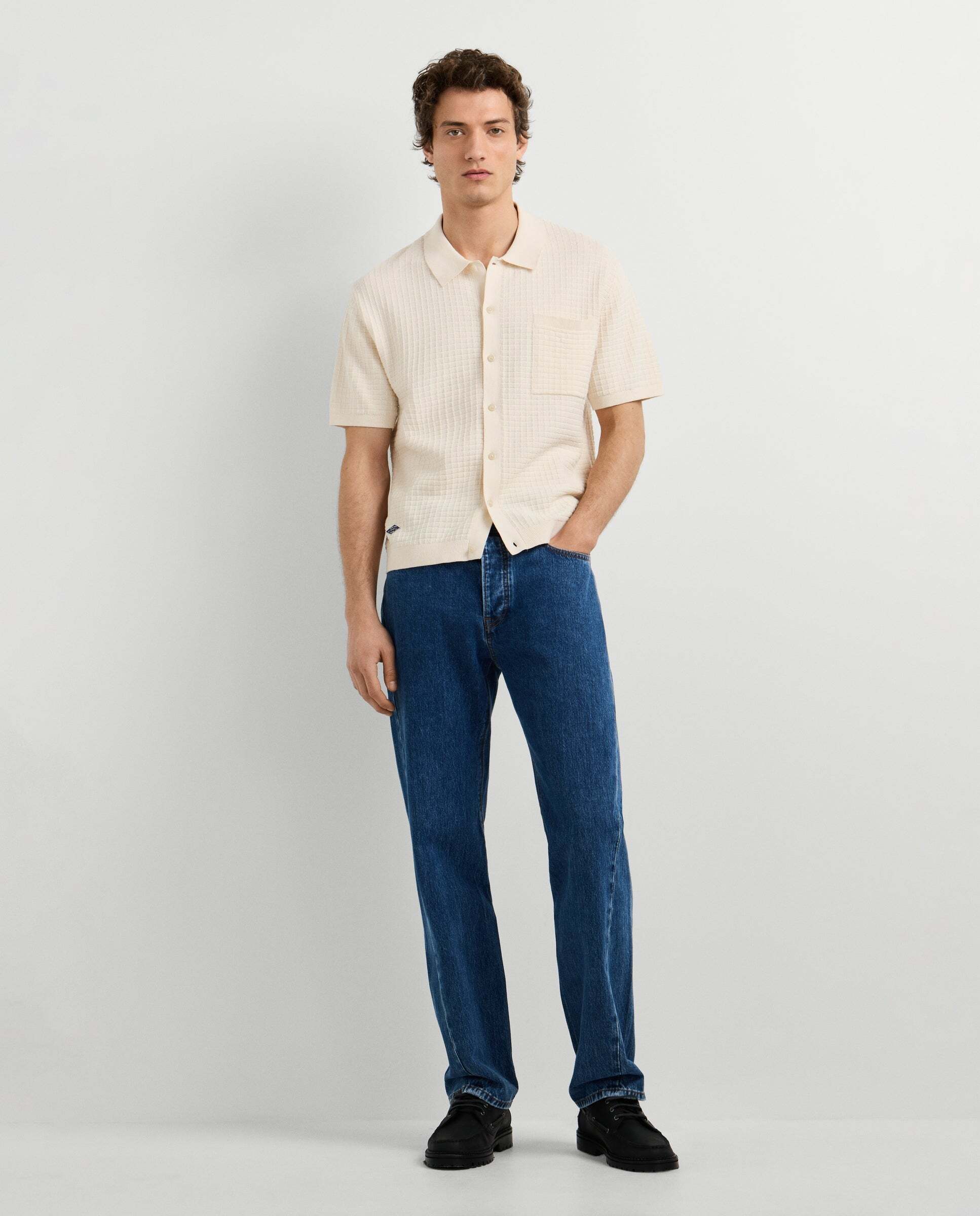 Camisa de hombre de punto fit regular - Pepe Jeans - Blanco Blanco-2
