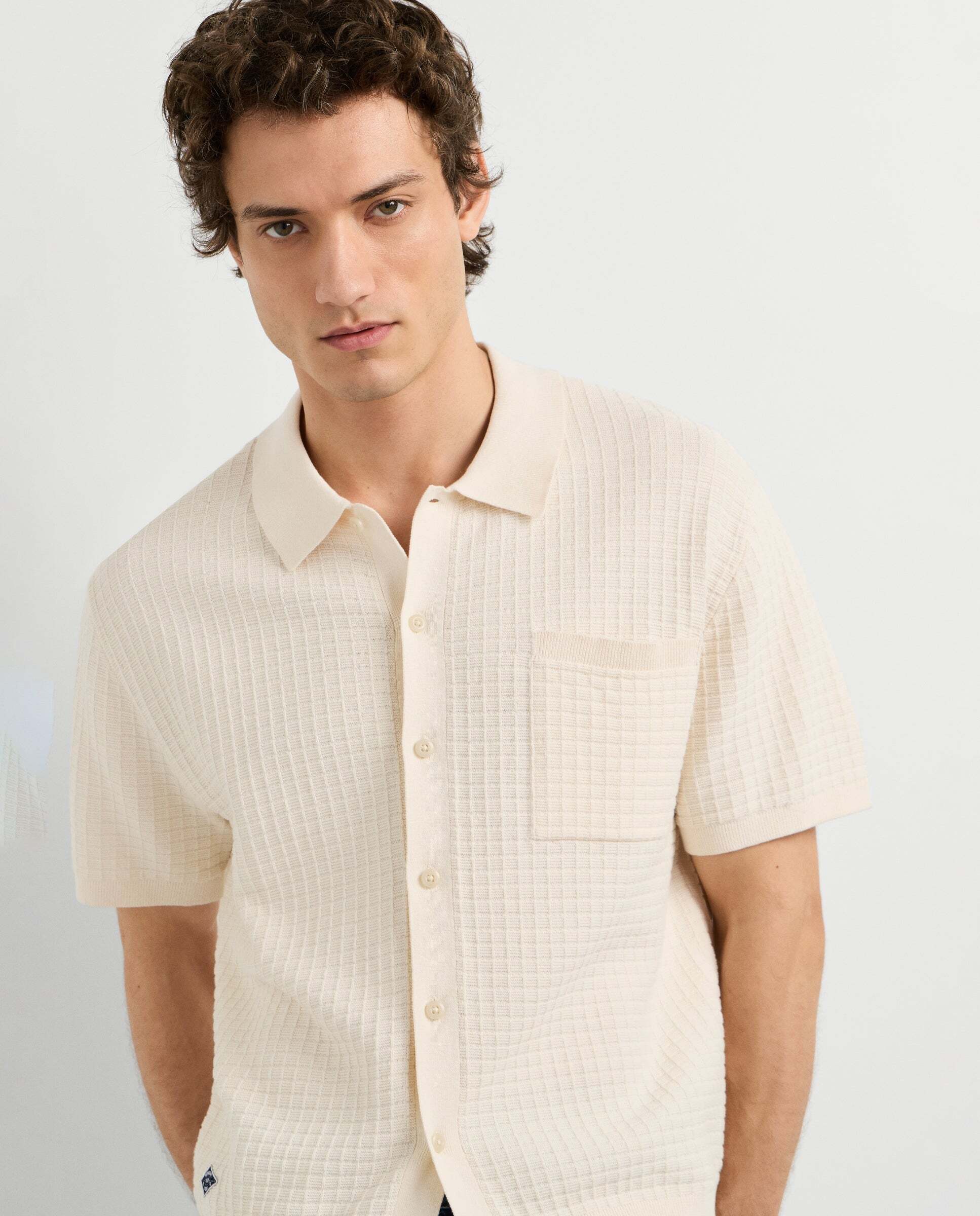 Camisa de hombre de punto fit regular - Pepe Jeans - Blanco Blanco-4