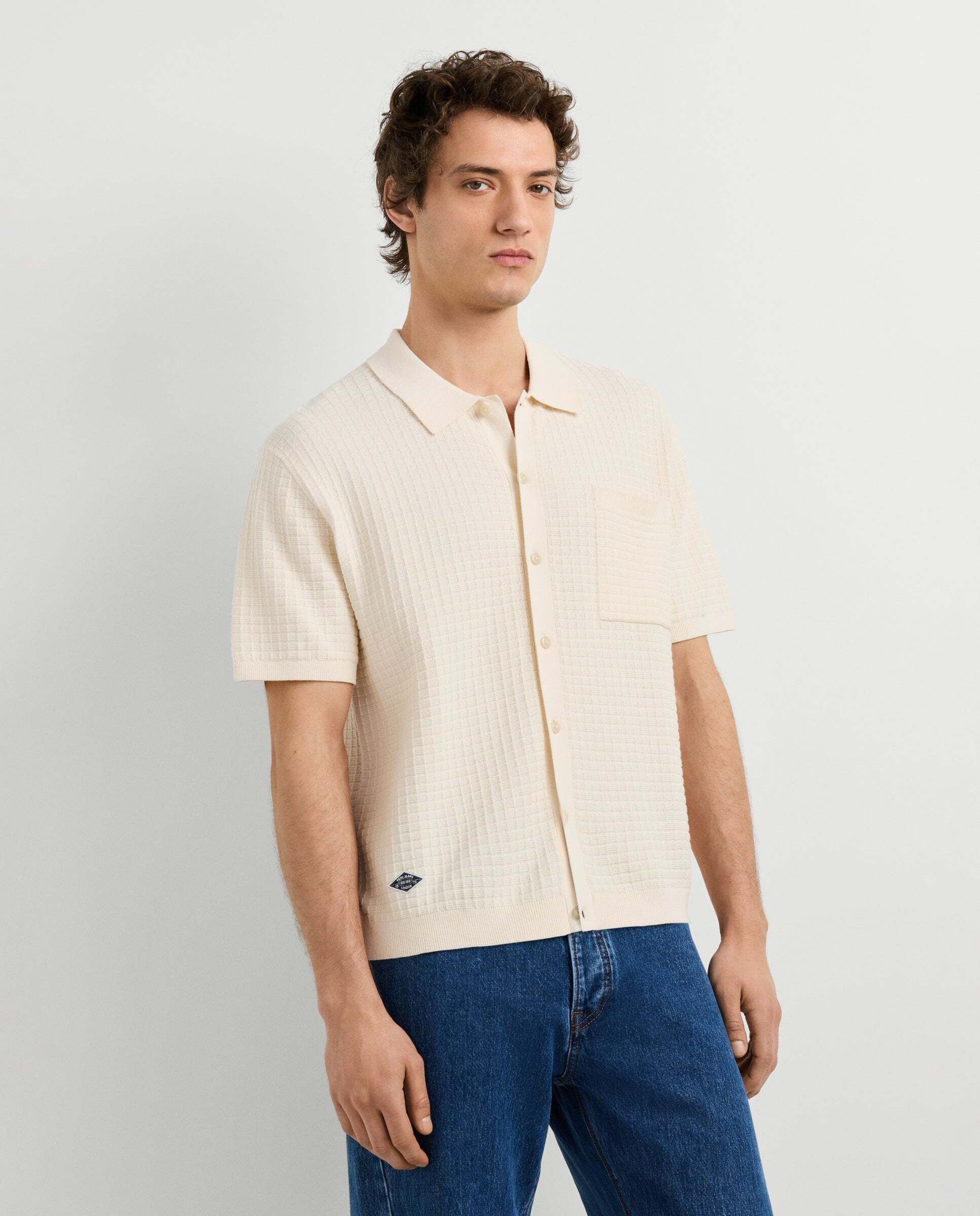 Camisa de hombre de punto fit regular - Pepe Jeans - Blanco Blanco-6