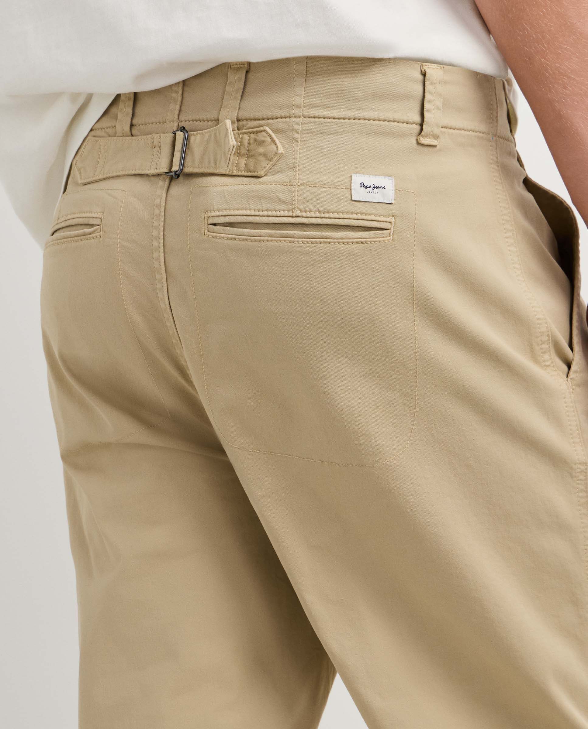 Pantalón chino de hombre sarga fit relaxed - Pepe Jeans - Natural Natural-5