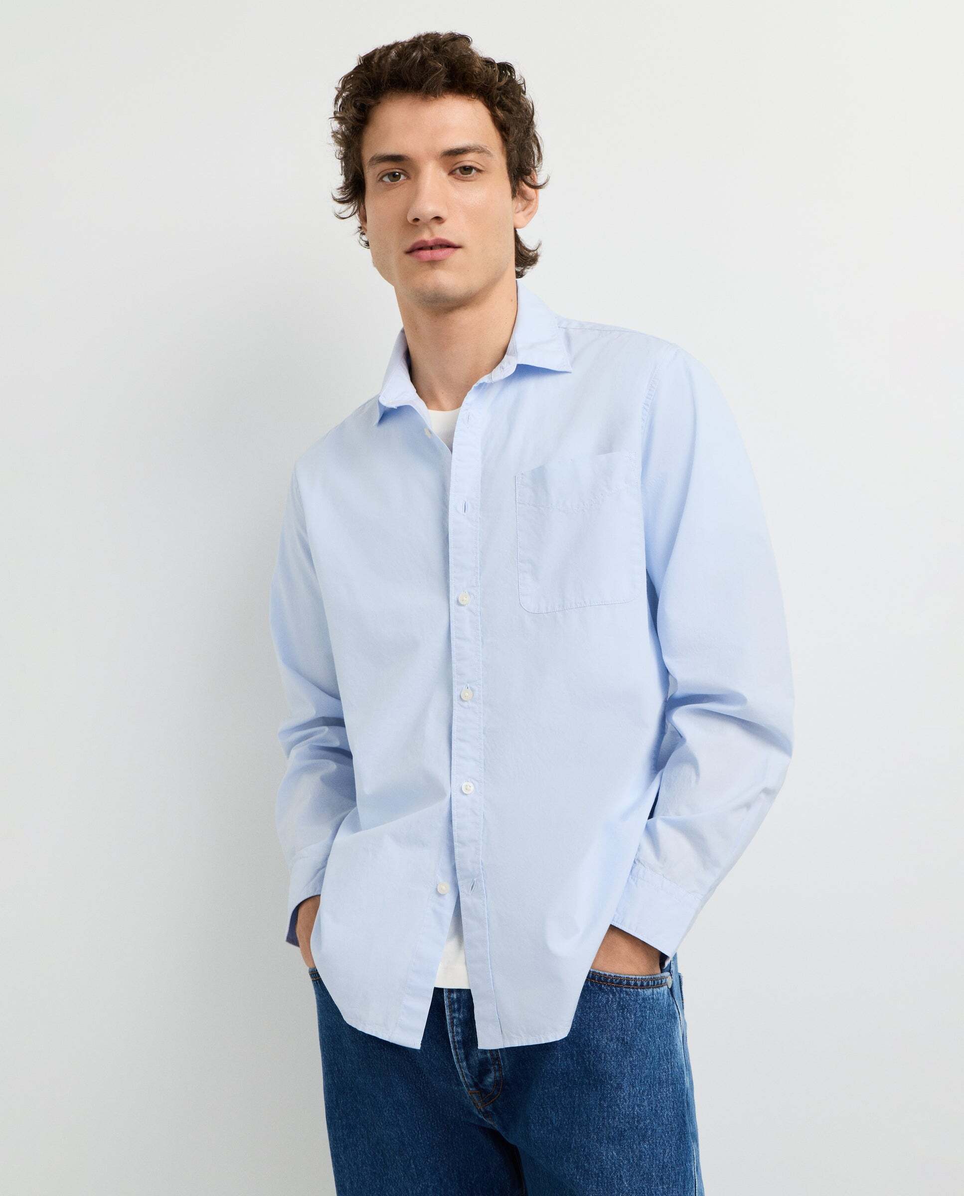 Camisa de hombre de vestir popelín fit regular - Pepe Jeans - Azul Azul-7