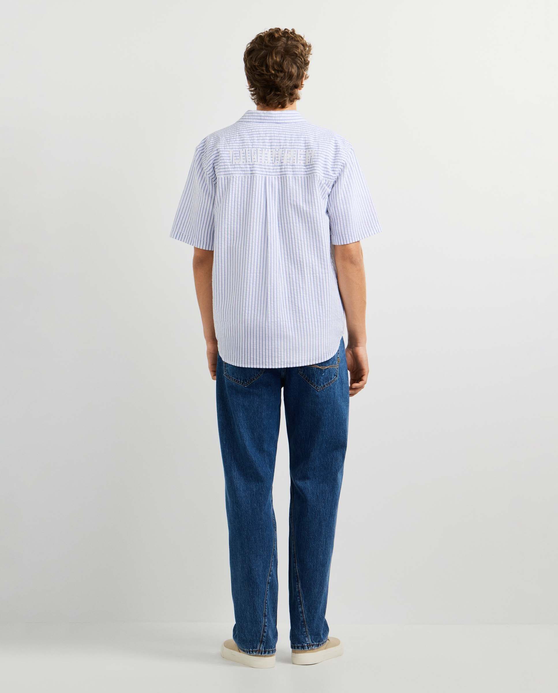Camisa de hombre seersucker rayas fit casual - Pepe Jeans - Blanco Blanco-3