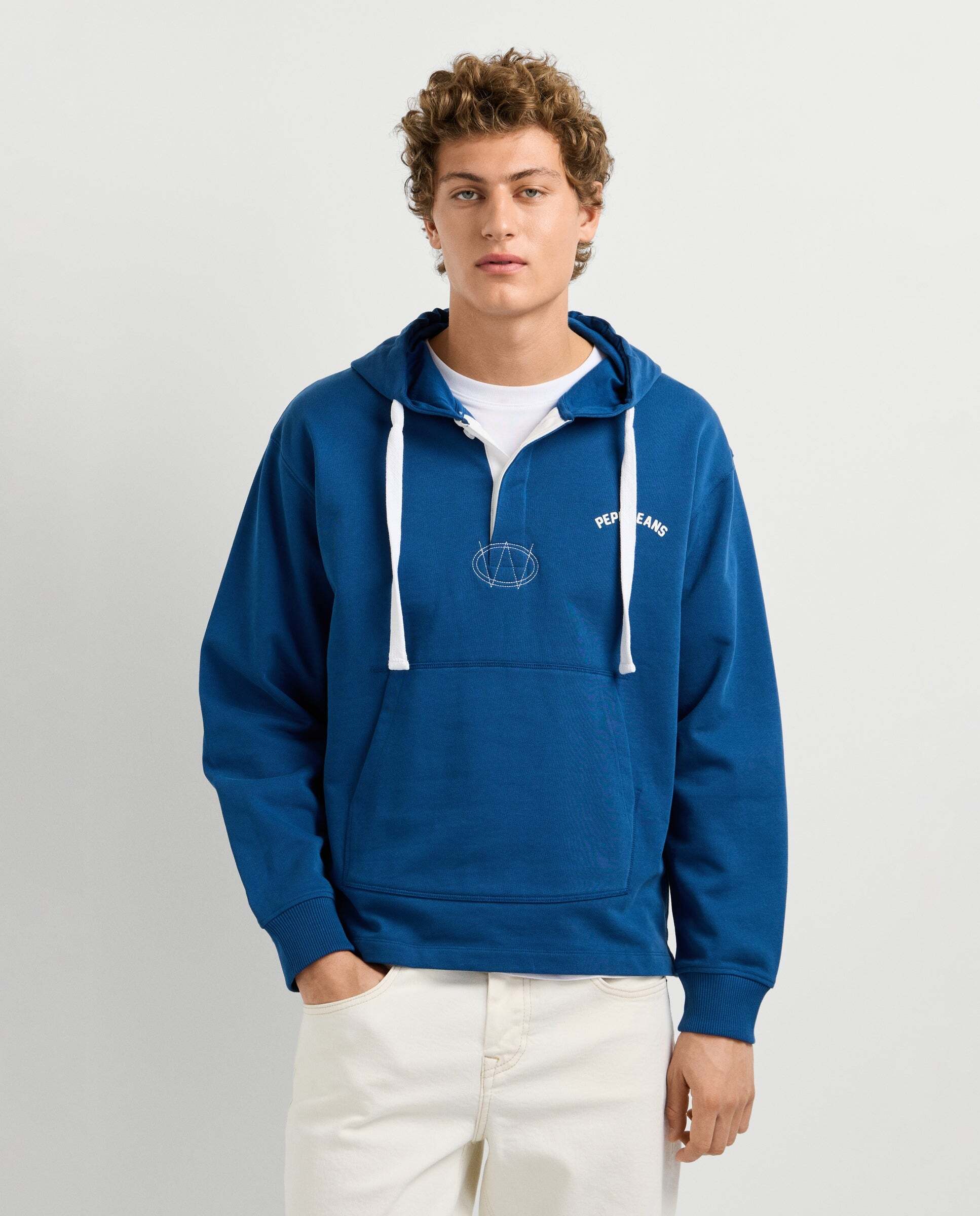 Imagen 0 de Sudadera de hombre con capucha fit casual Azul oscuro