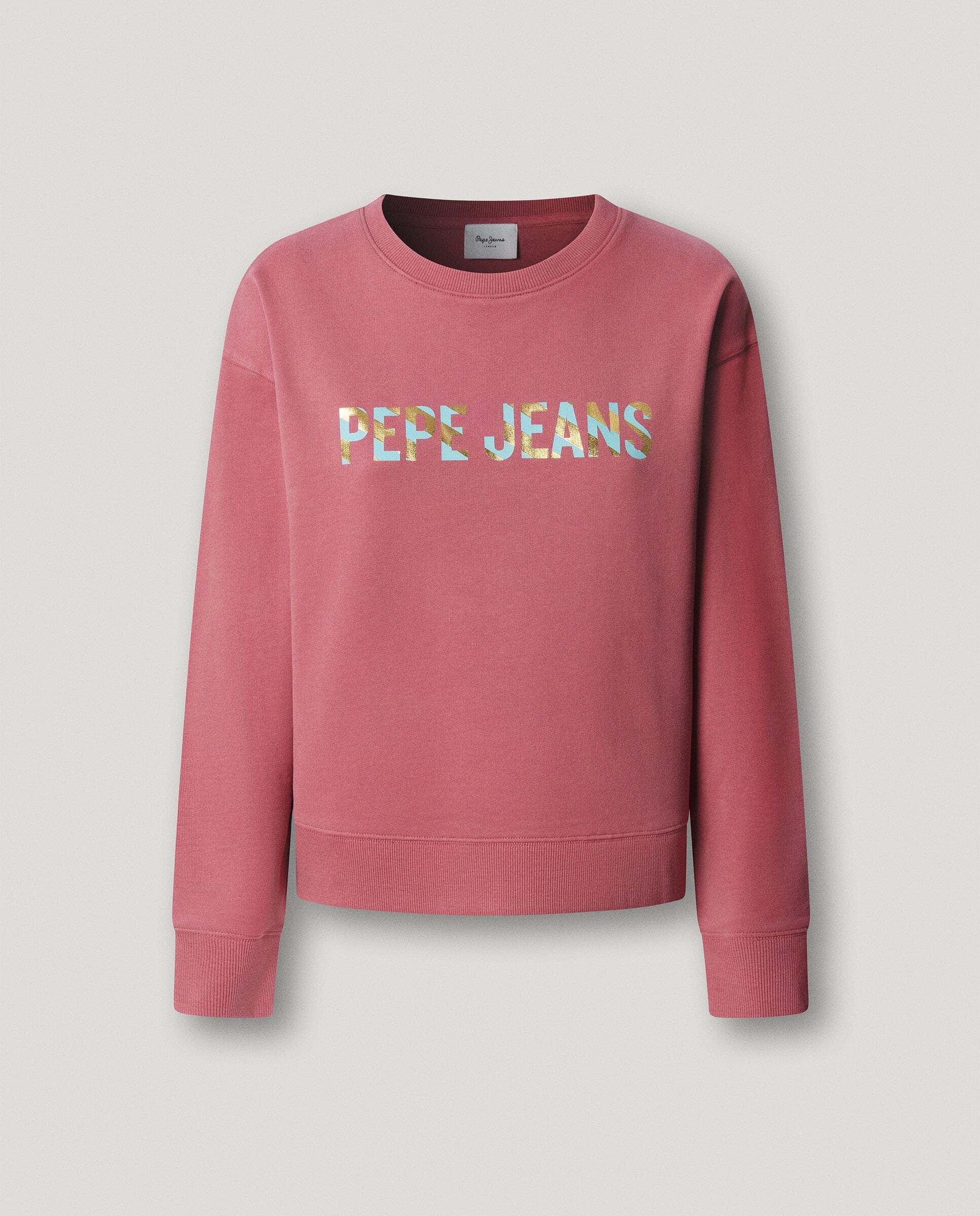 Sudadera de mujer cuello redondo con logo - Pepe Jeans - Rosa Rosa-8