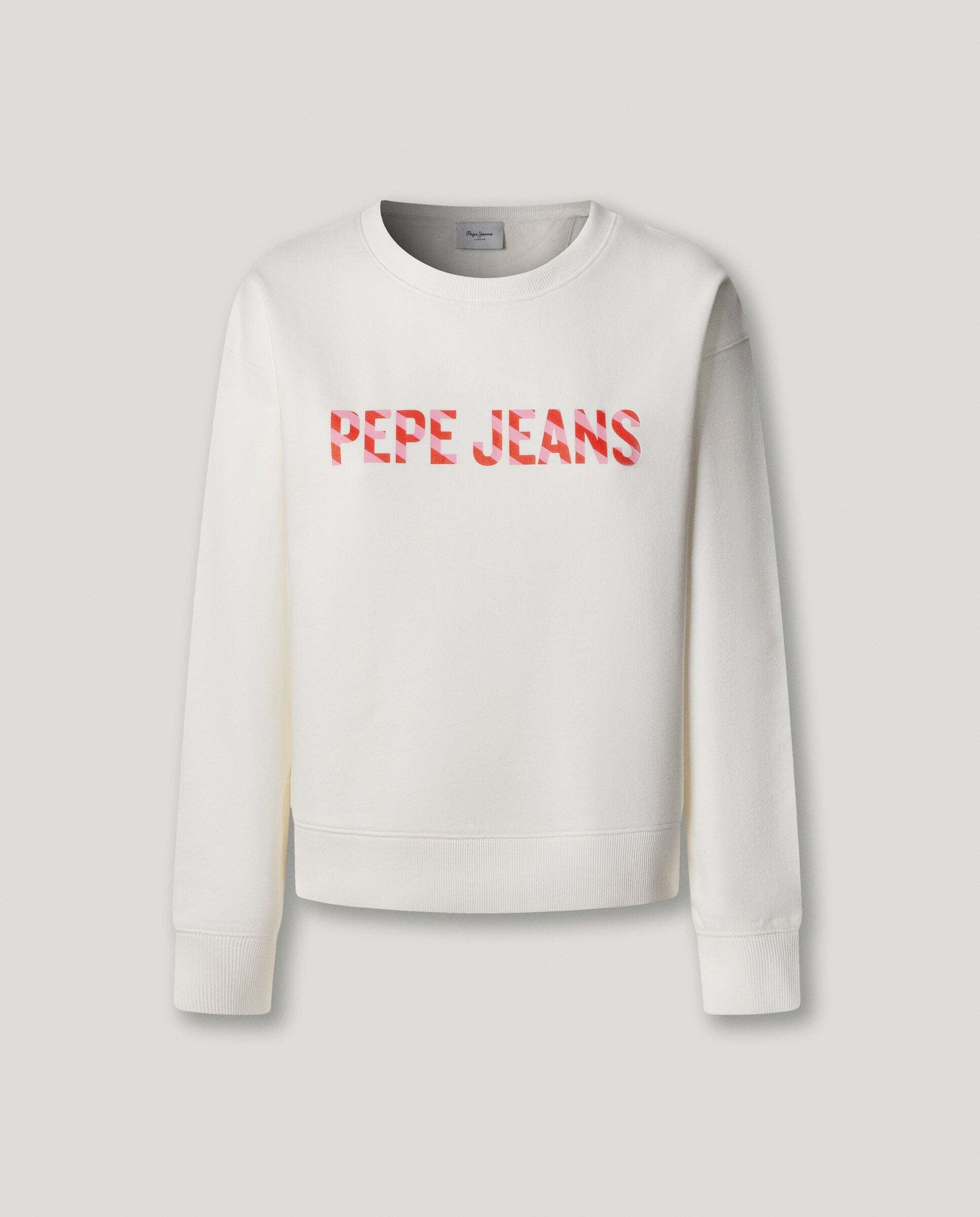 Sudadera de mujer cuello redondo con logo - Pepe Jeans - Blanco Blanco-9