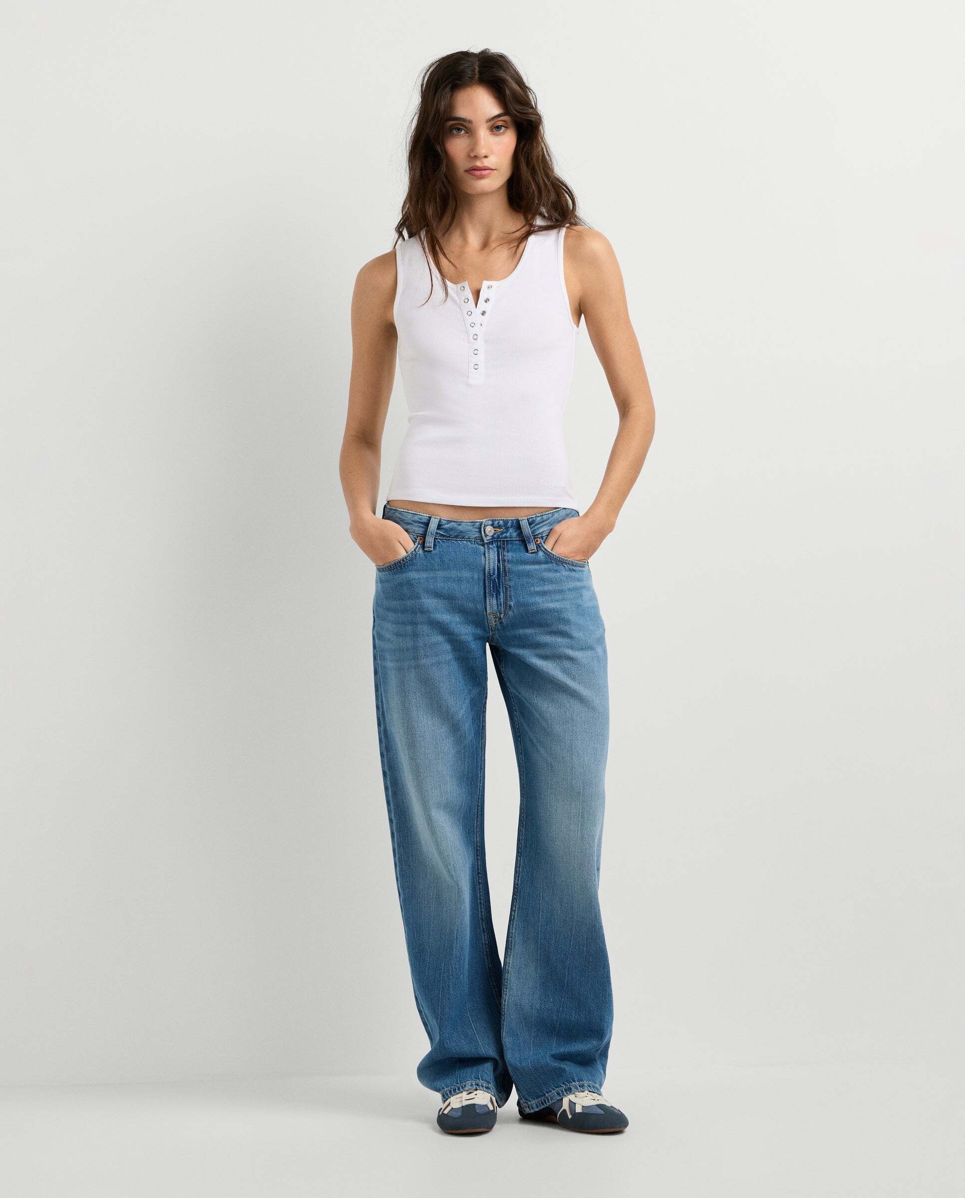 Imagen 2 de Top de mujer canalé sin mangas - Pepe Jeans - Blanco Blanco