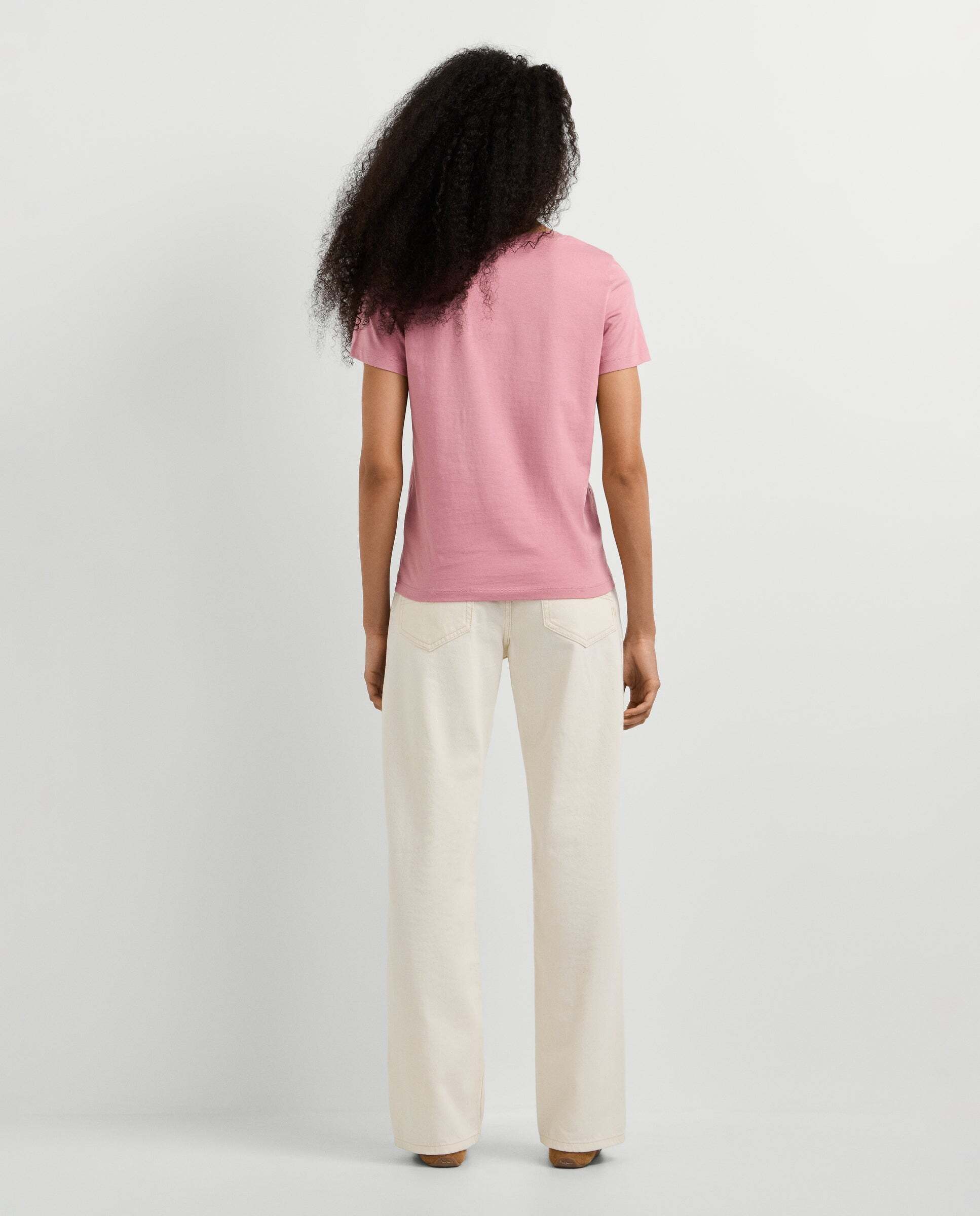 Camiseta de mujer logo floral estampado - Pepe Jeans - Rosa Rosa-3