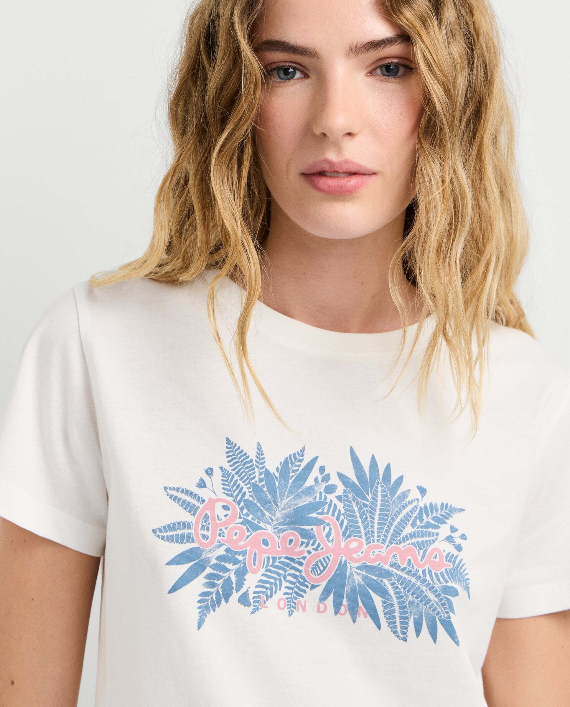 Camiseta de mujer logo floral estampado - Pepe Jeans - Blanco Blanco-4
