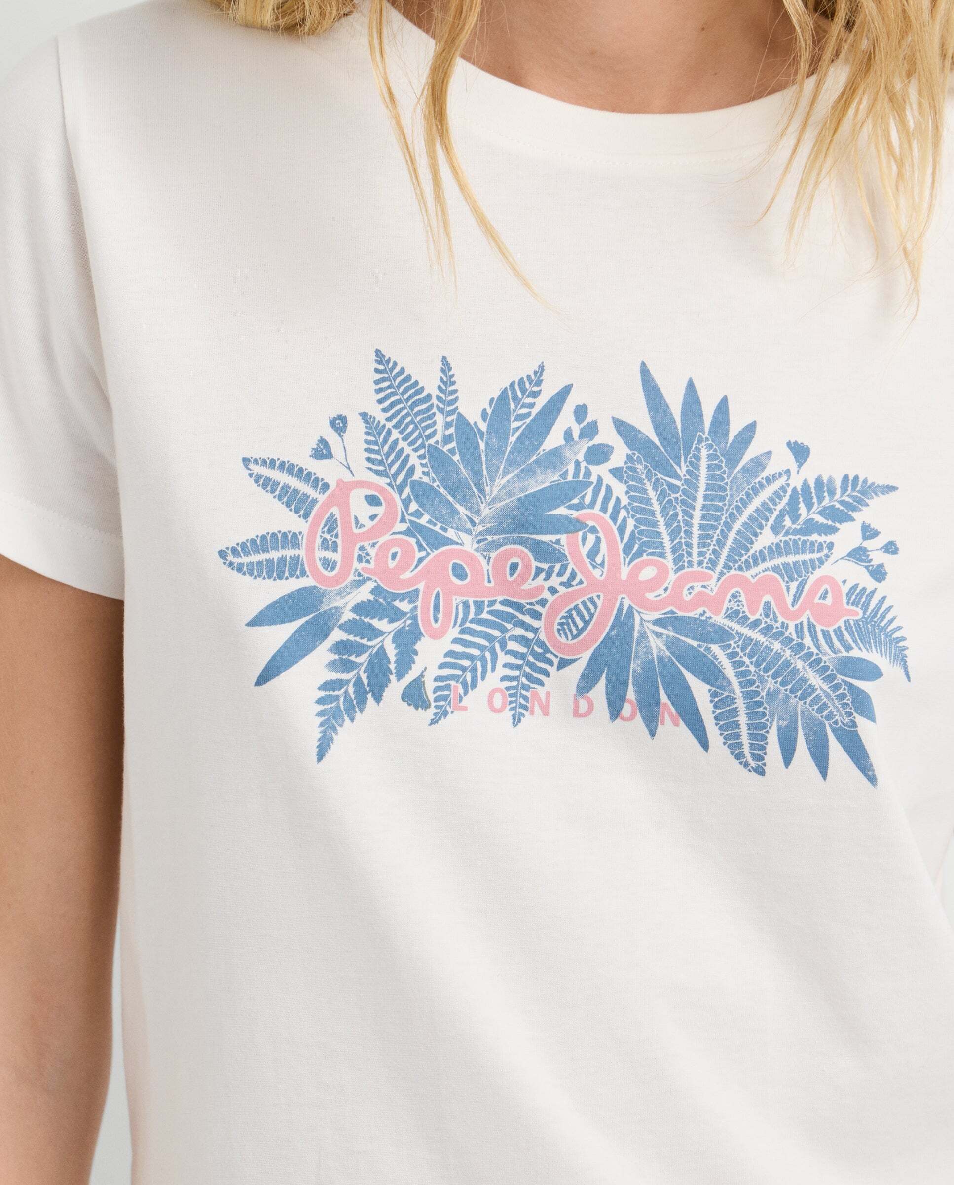 Camiseta de mujer logo floral estampado - Pepe Jeans - Blanco Blanco-5