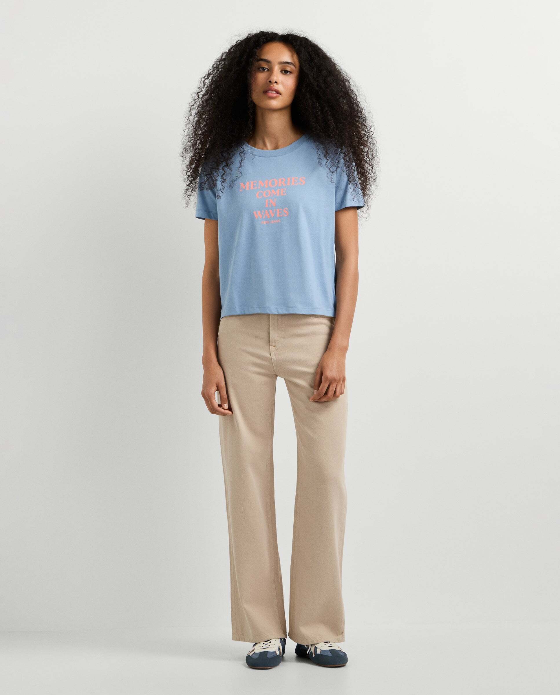 Camiseta de mujer texto estampado - Pepe Jeans - Azul porcelana Azul porcelana-2