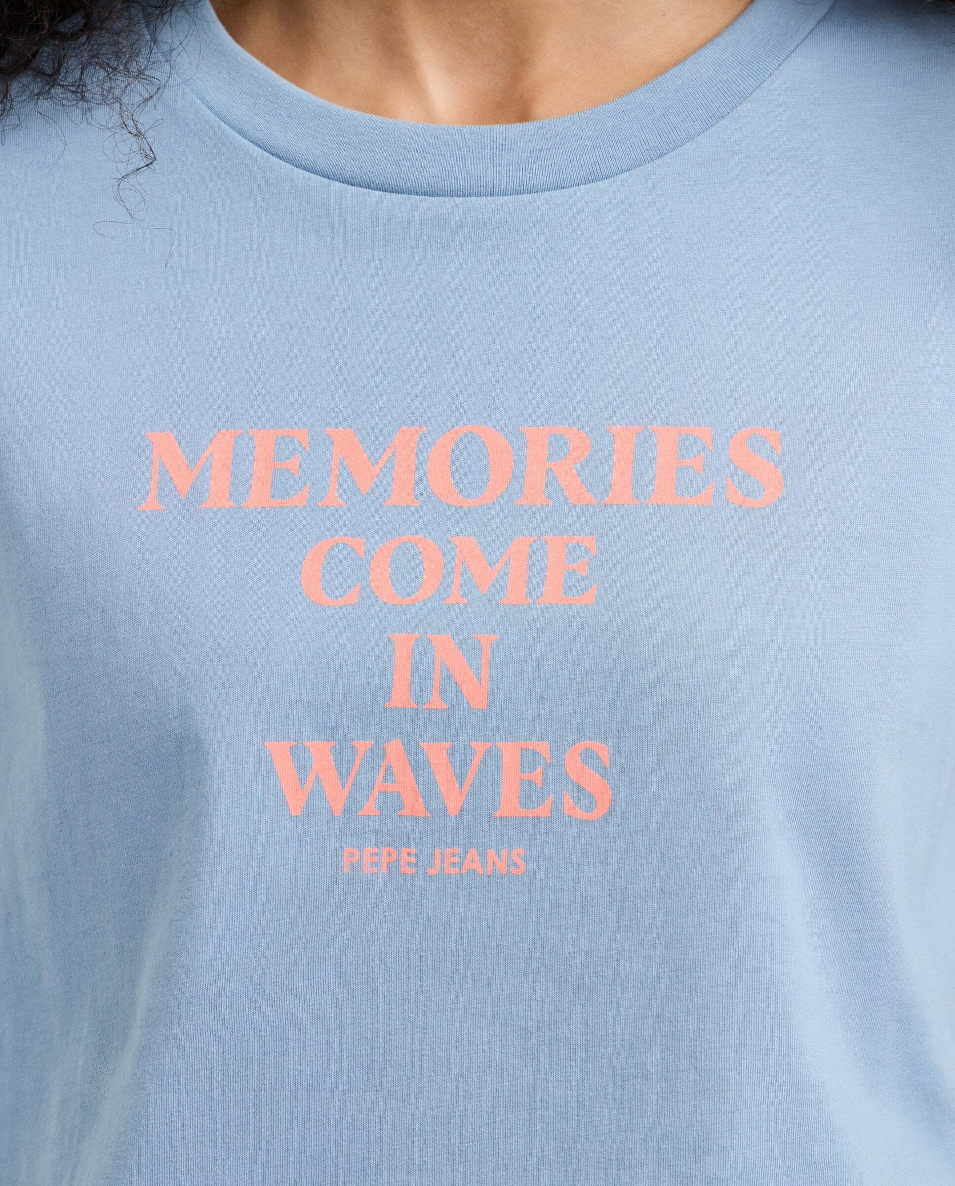 Camiseta de mujer texto estampado - Pepe Jeans - Azul porcelana Azul porcelana-7
