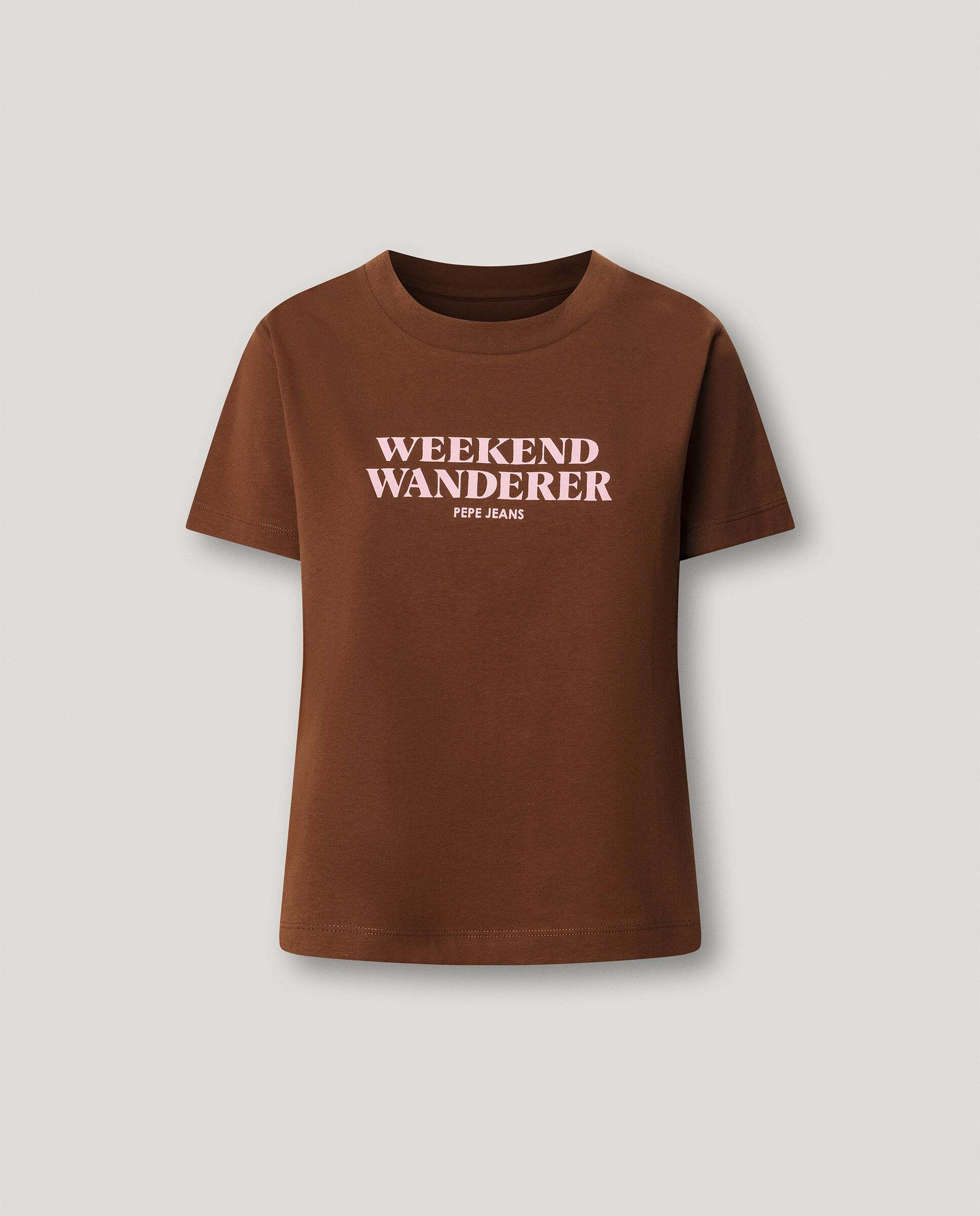 Camiseta de mujer texto estampado - Pepe Jeans - Marrón Marrón-9