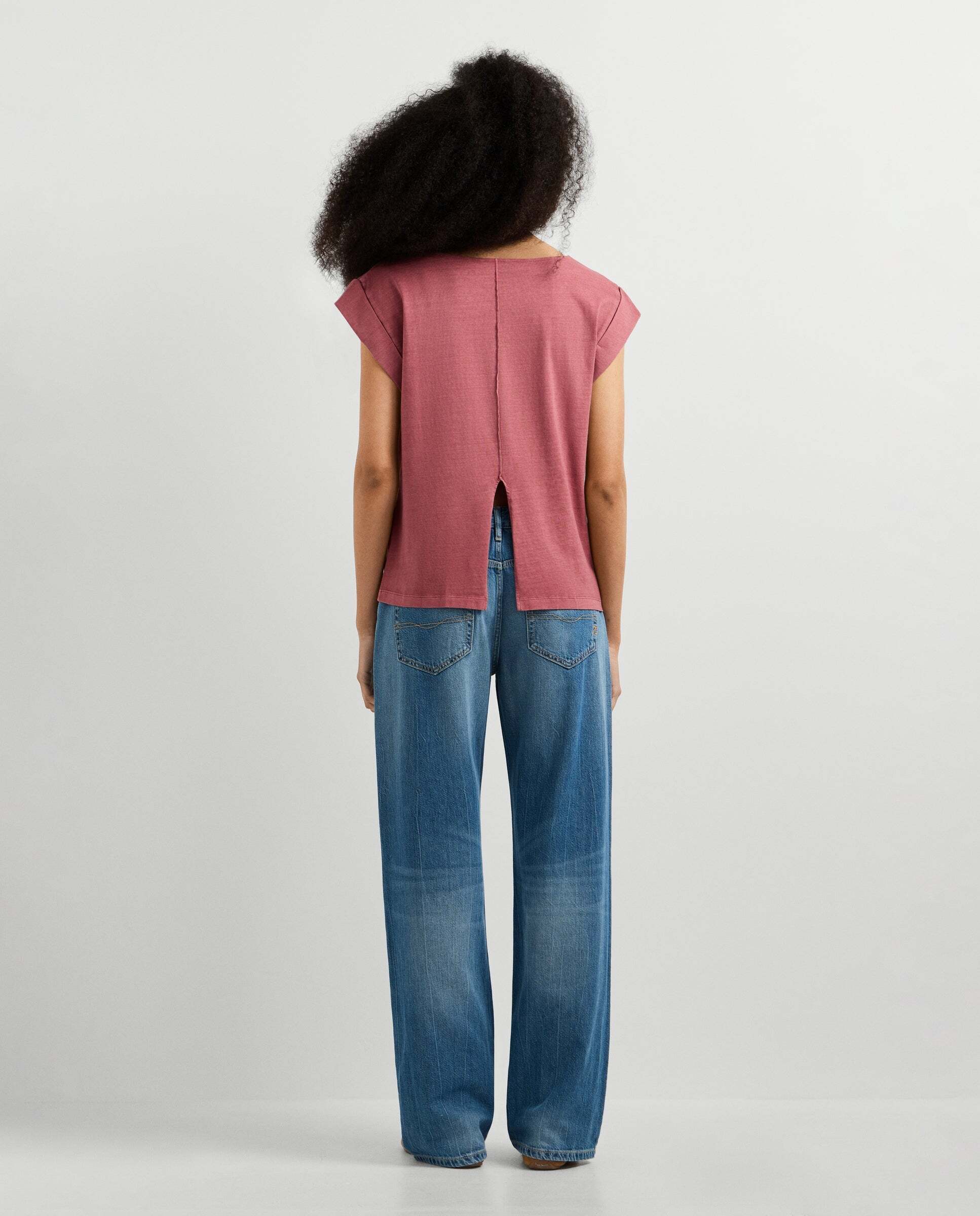 Camiseta de mujer con costura decorativa - Pepe Jeans - Rosa Rosa-3