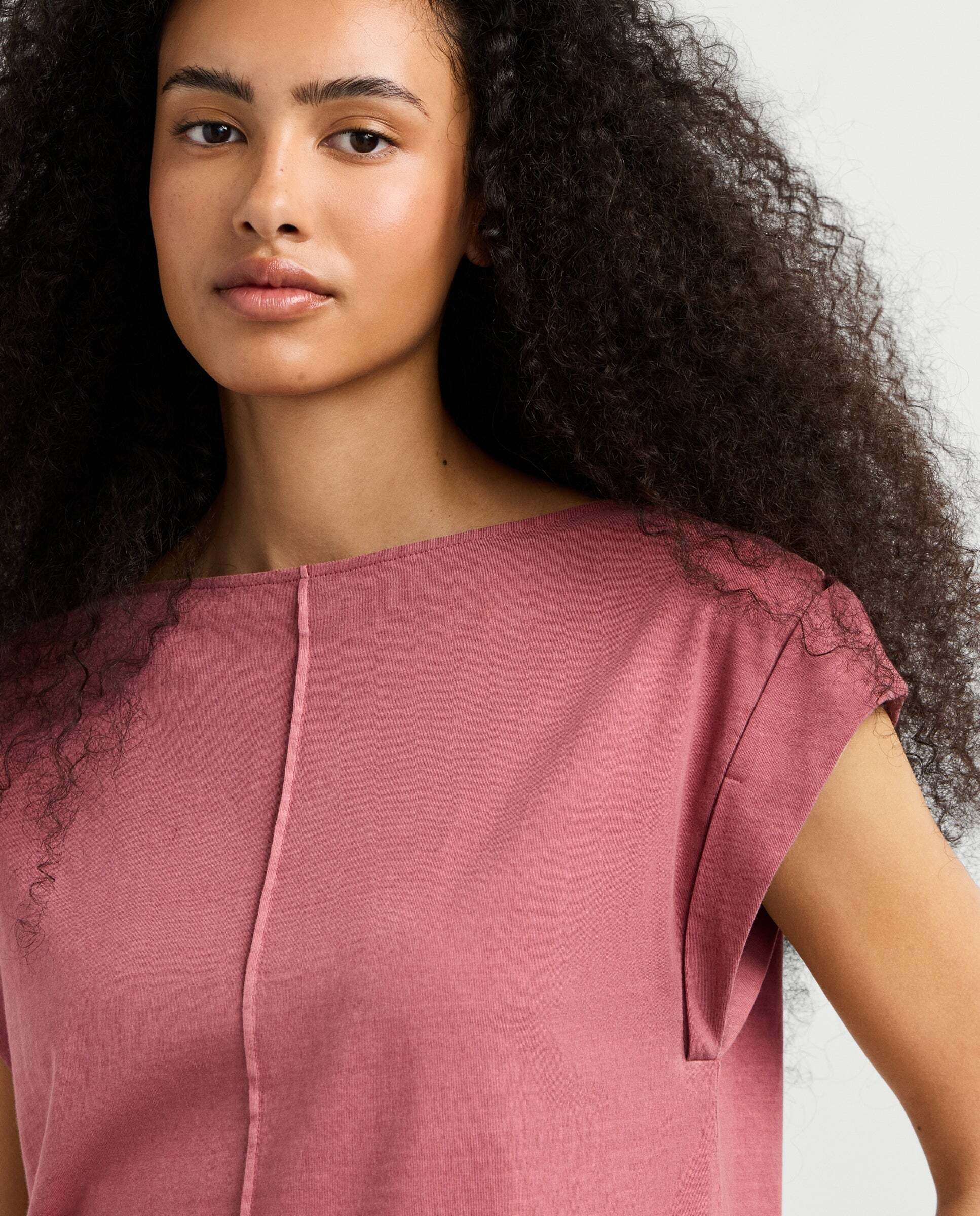 Camiseta de mujer con costura decorativa - Pepe Jeans - Rosa Rosa-4