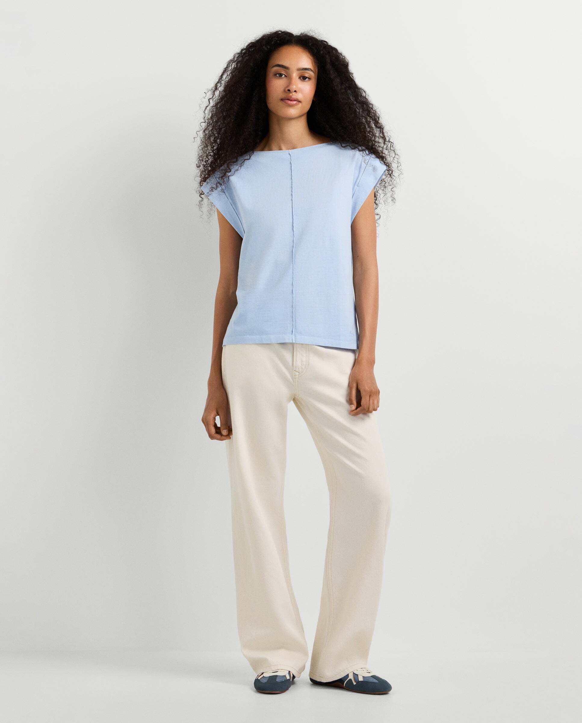 Camiseta de mujer con costura decorativa - Pepe Jeans - Azul claro Azul claro-2