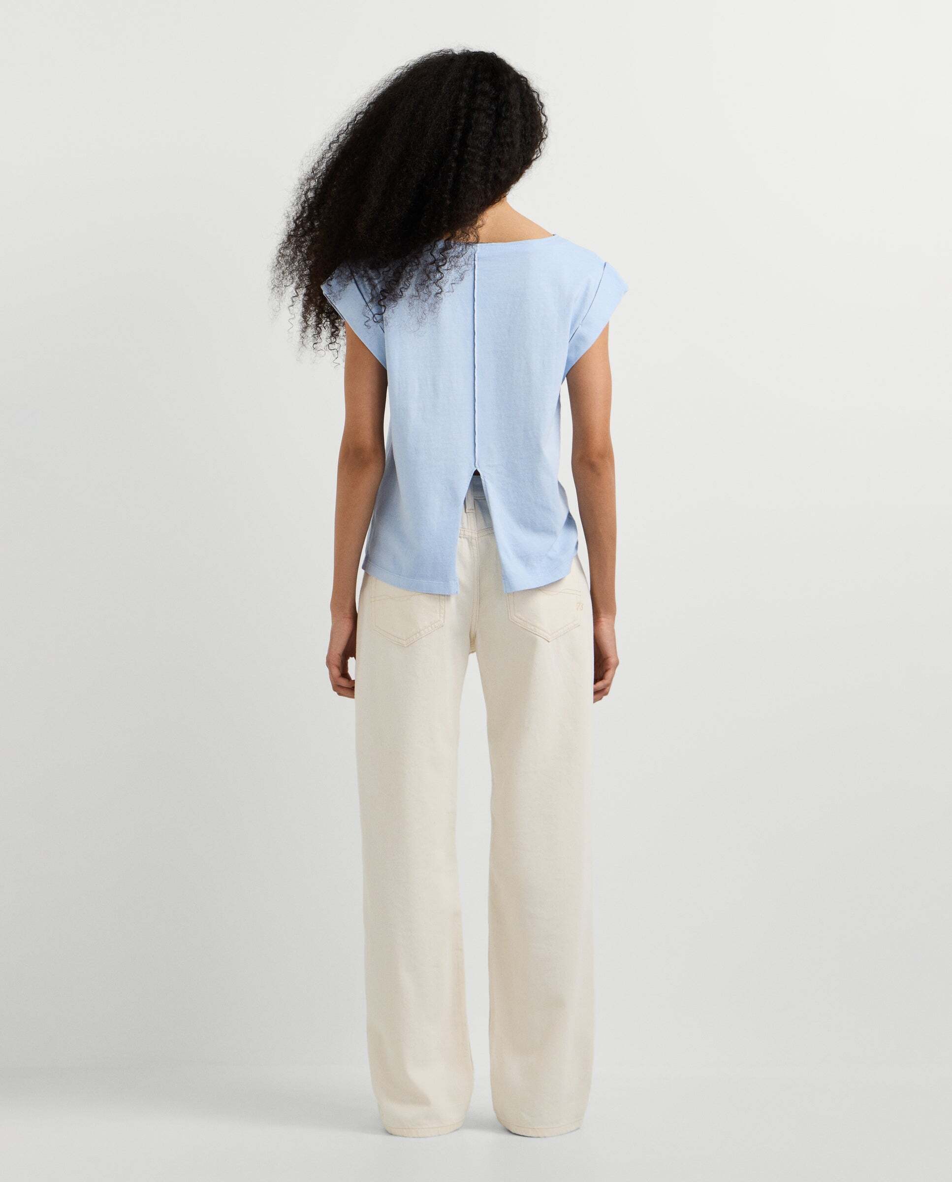 Camiseta de mujer con costura decorativa - Pepe Jeans - Azul claro Azul claro-3