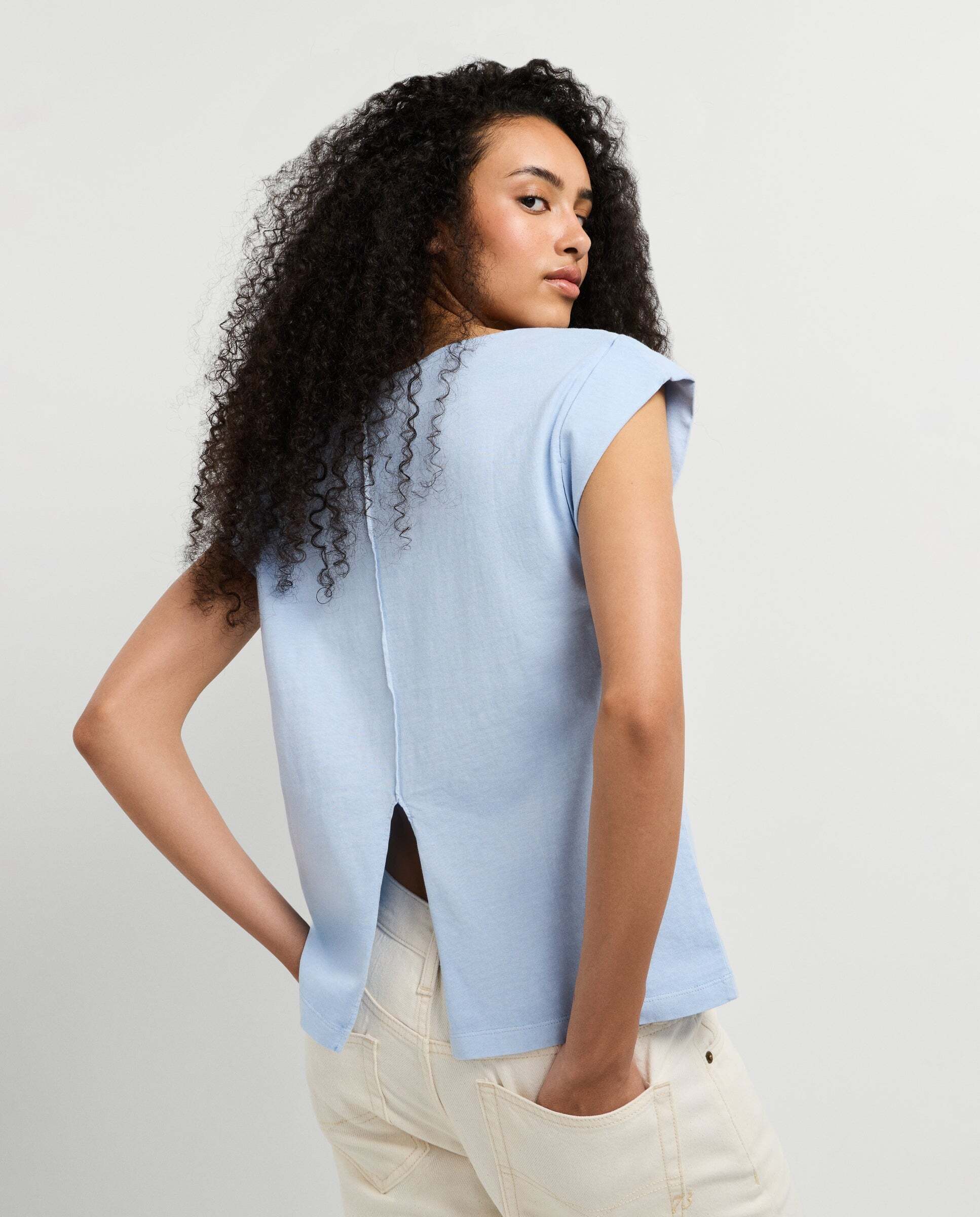 Camiseta de mujer con costura decorativa - Pepe Jeans - Azul claro Azul claro-7