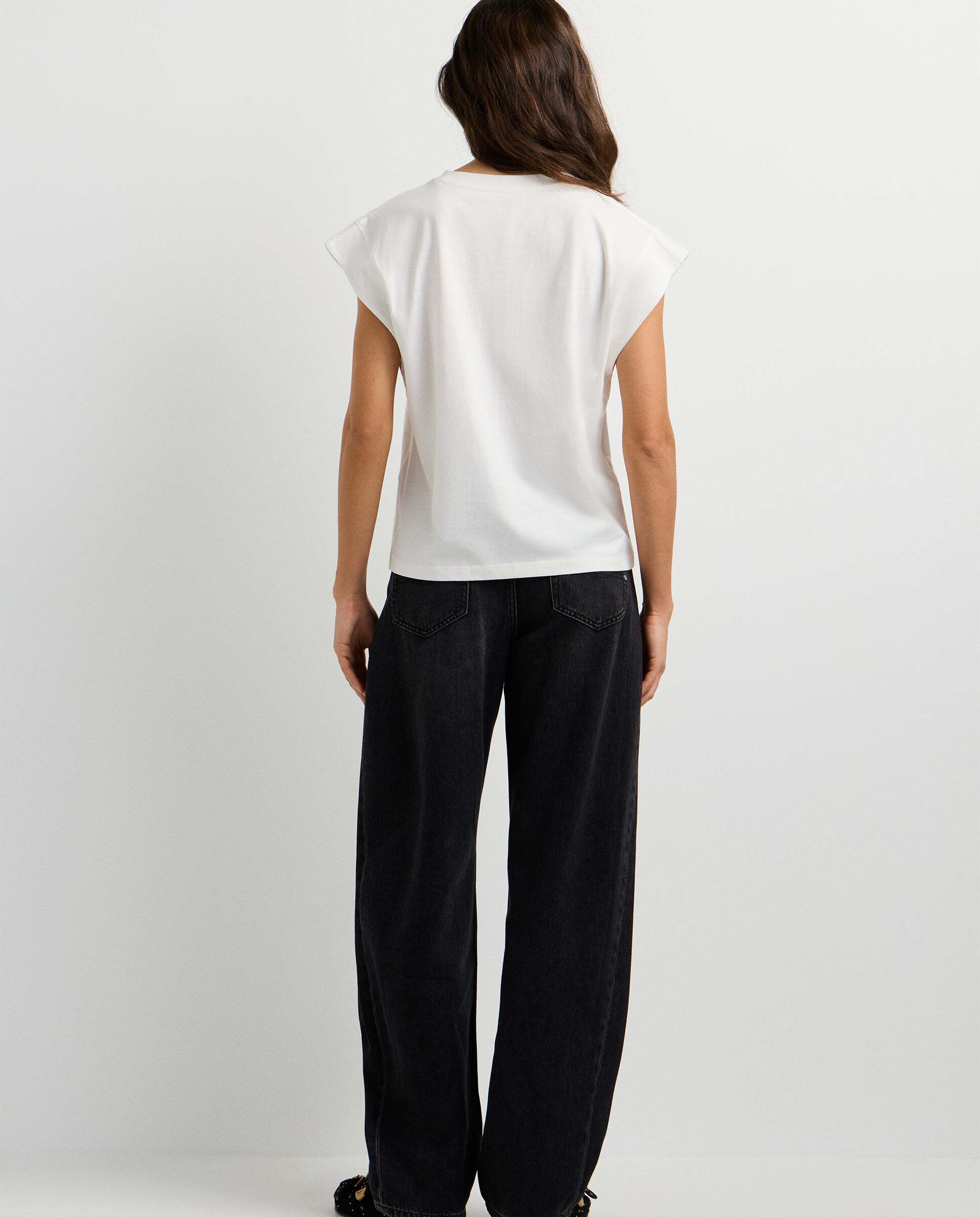Camisa de mujer sin mangas logo tachuelas - Pepe Jeans - Blanco Blanco-3