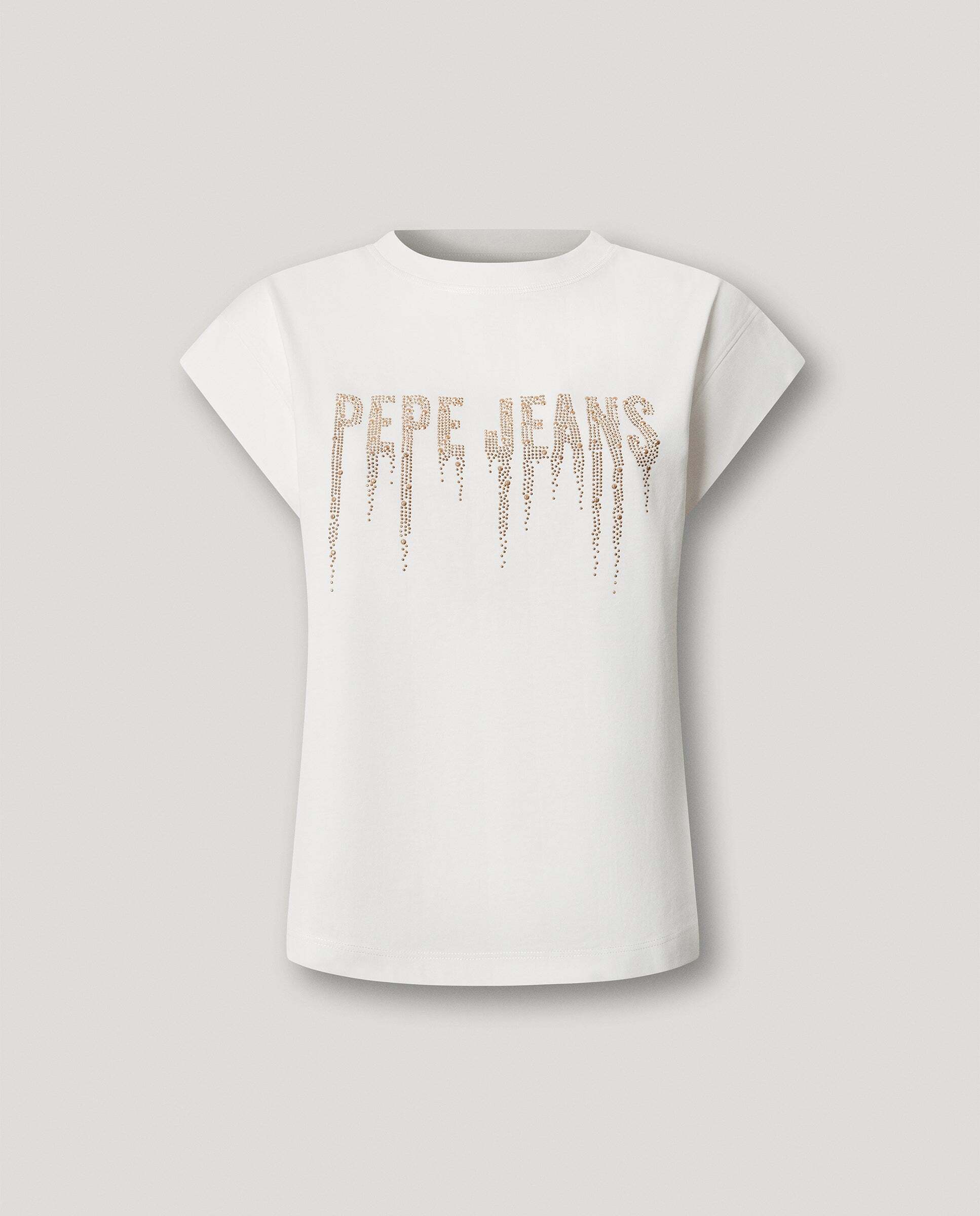 Camisa de mujer sin mangas logo tachuelas - Pepe Jeans - Blanco Blanco-9