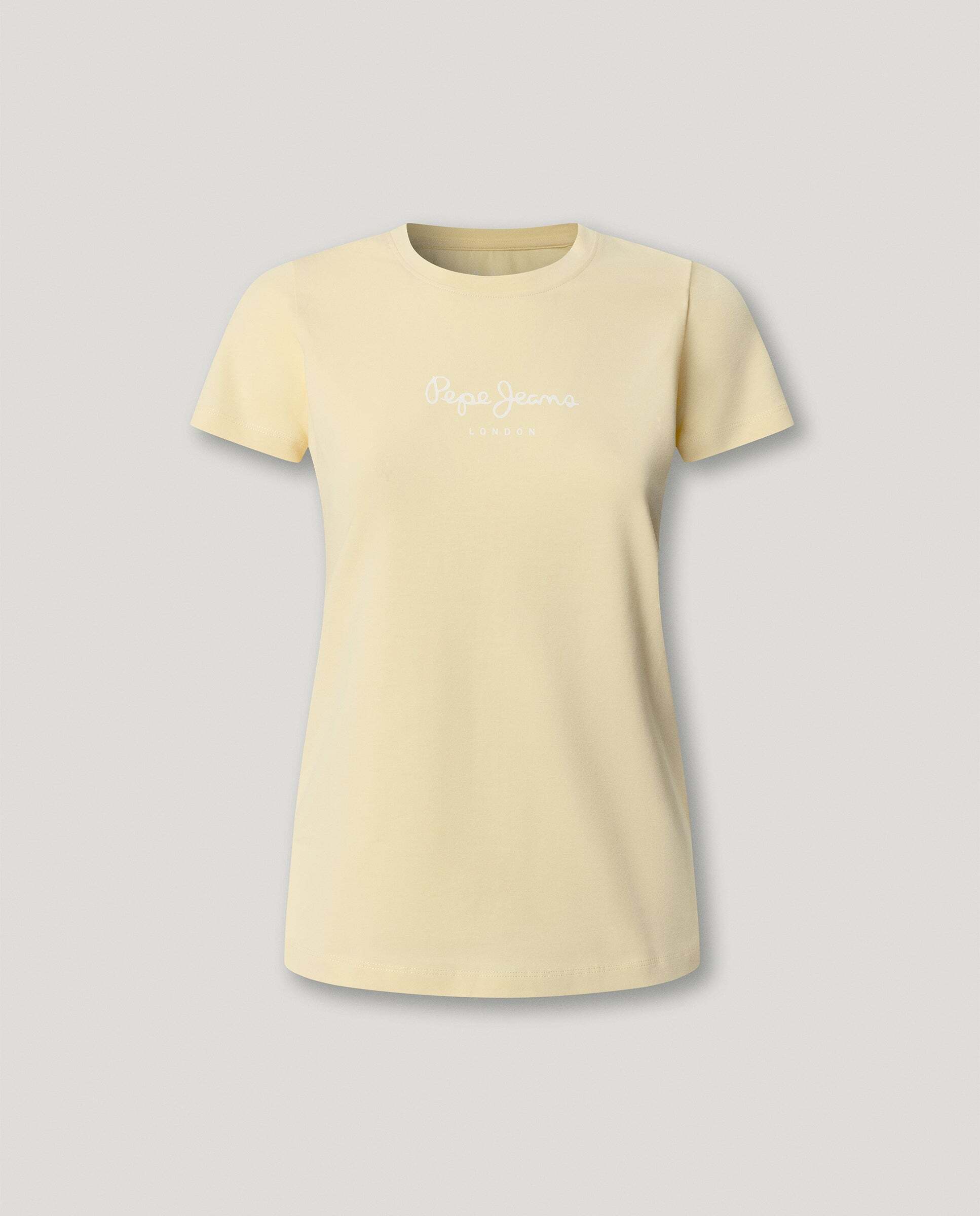 Camiseta de mujer manga corta con logo estampado - Pepe Jeans - Crema Crema-9