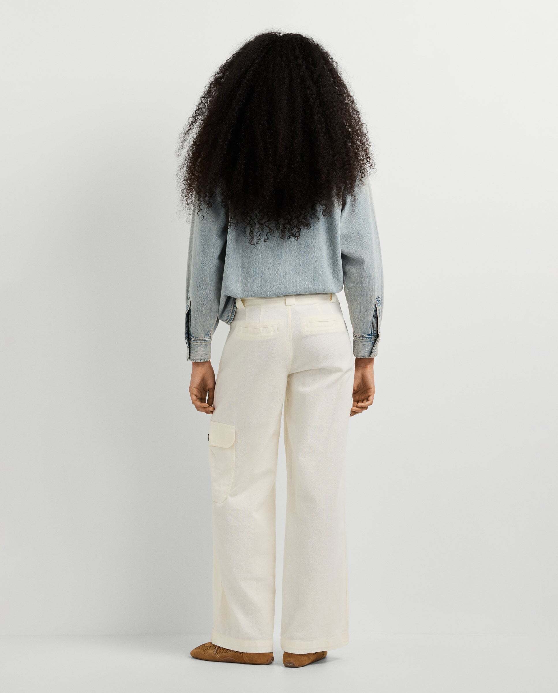 Pantalón de mujer cargo fit ancho - Pepe Jeans - Blanco Blanco-4