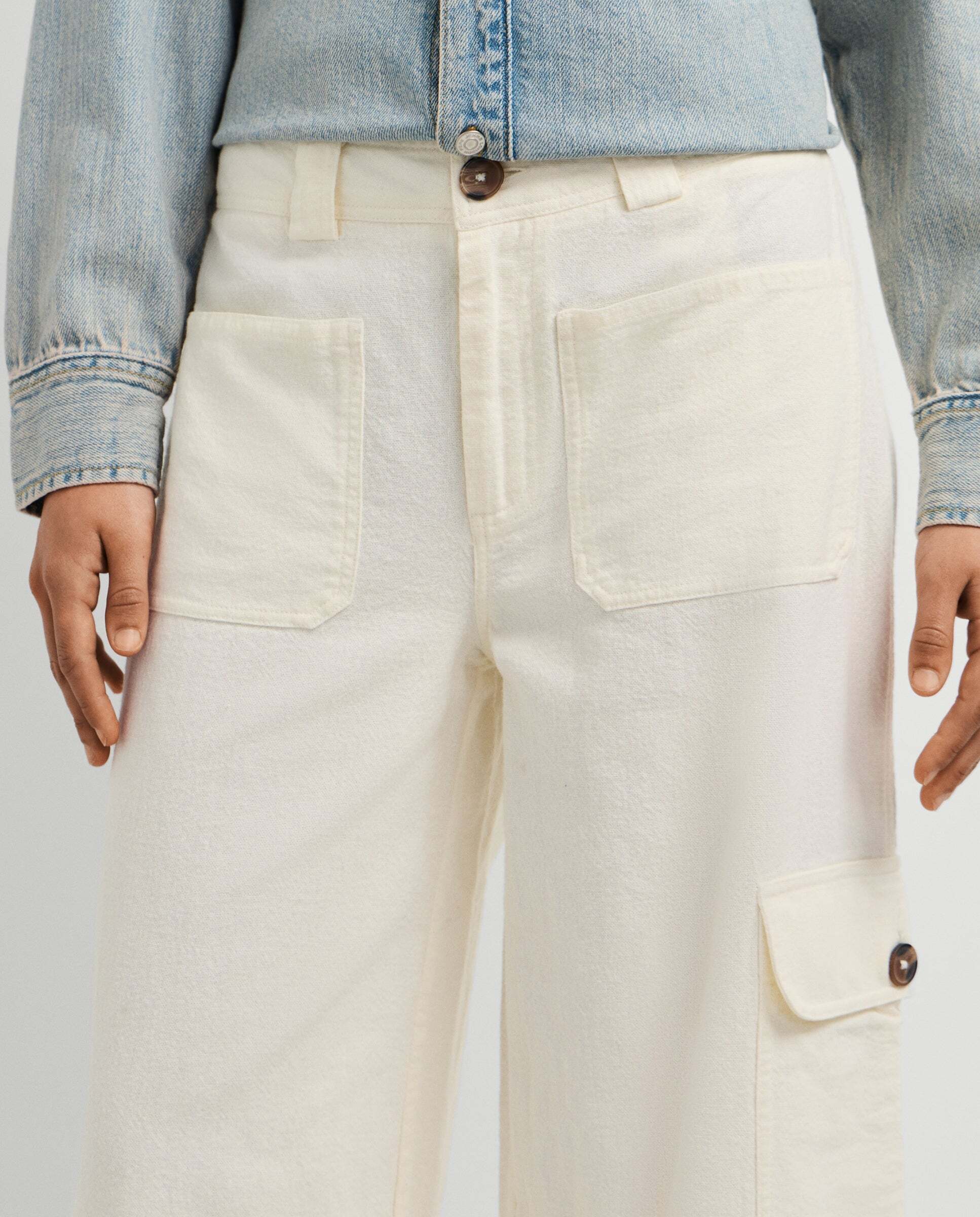 Pantalón de mujer cargo fit ancho - Pepe Jeans - Blanco Blanco-5