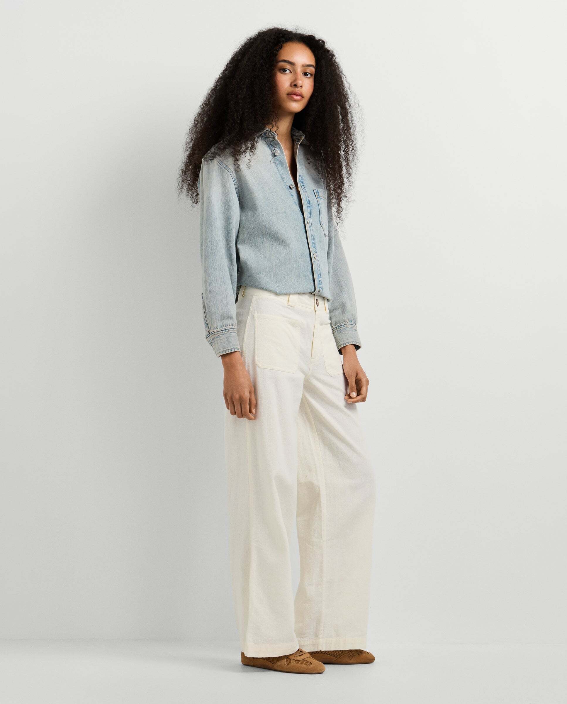 Pantalón de mujer cargo fit ancho - Pepe Jeans - Blanco Blanco-7