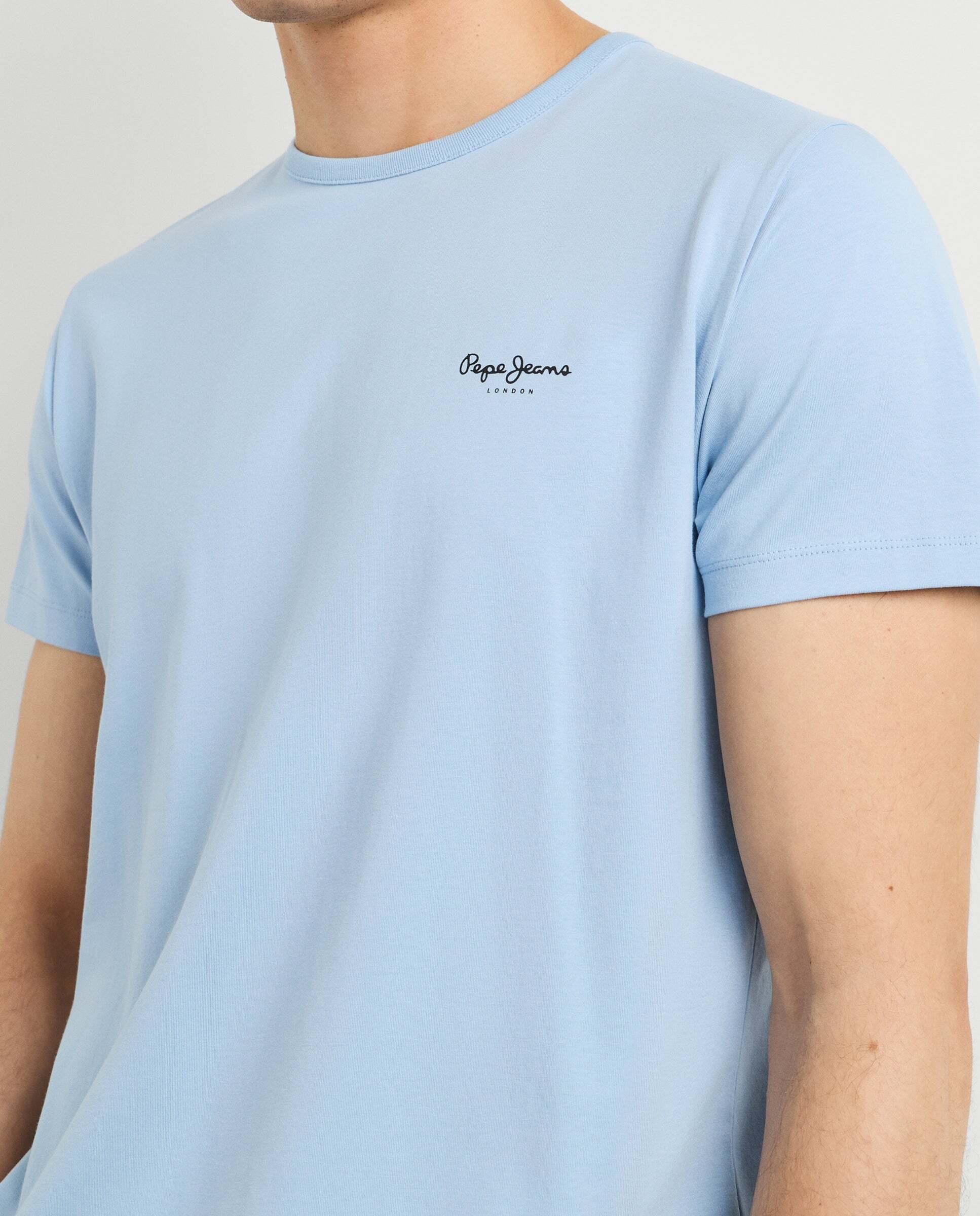 Camiseta de hombre ajustada con logotipo - Pepe Jeans - Azul claro Azul claro-4