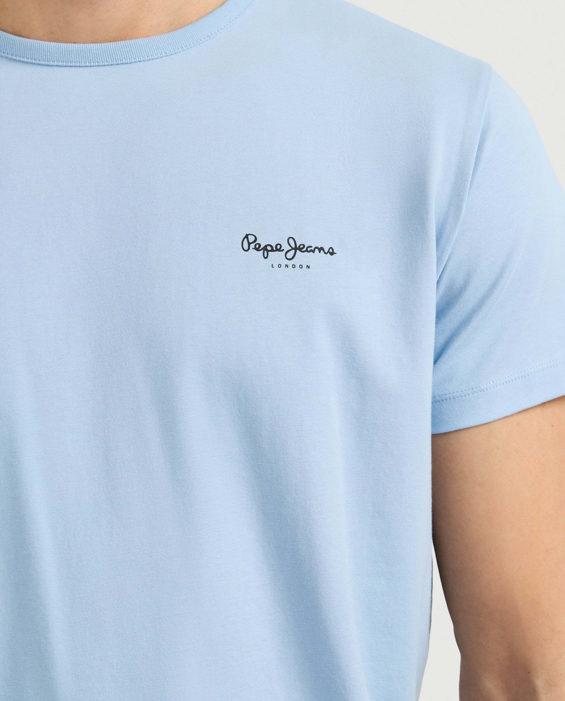Camiseta de hombre ajustada con logotipo - Pepe Jeans - Azul claro Azul claro-5