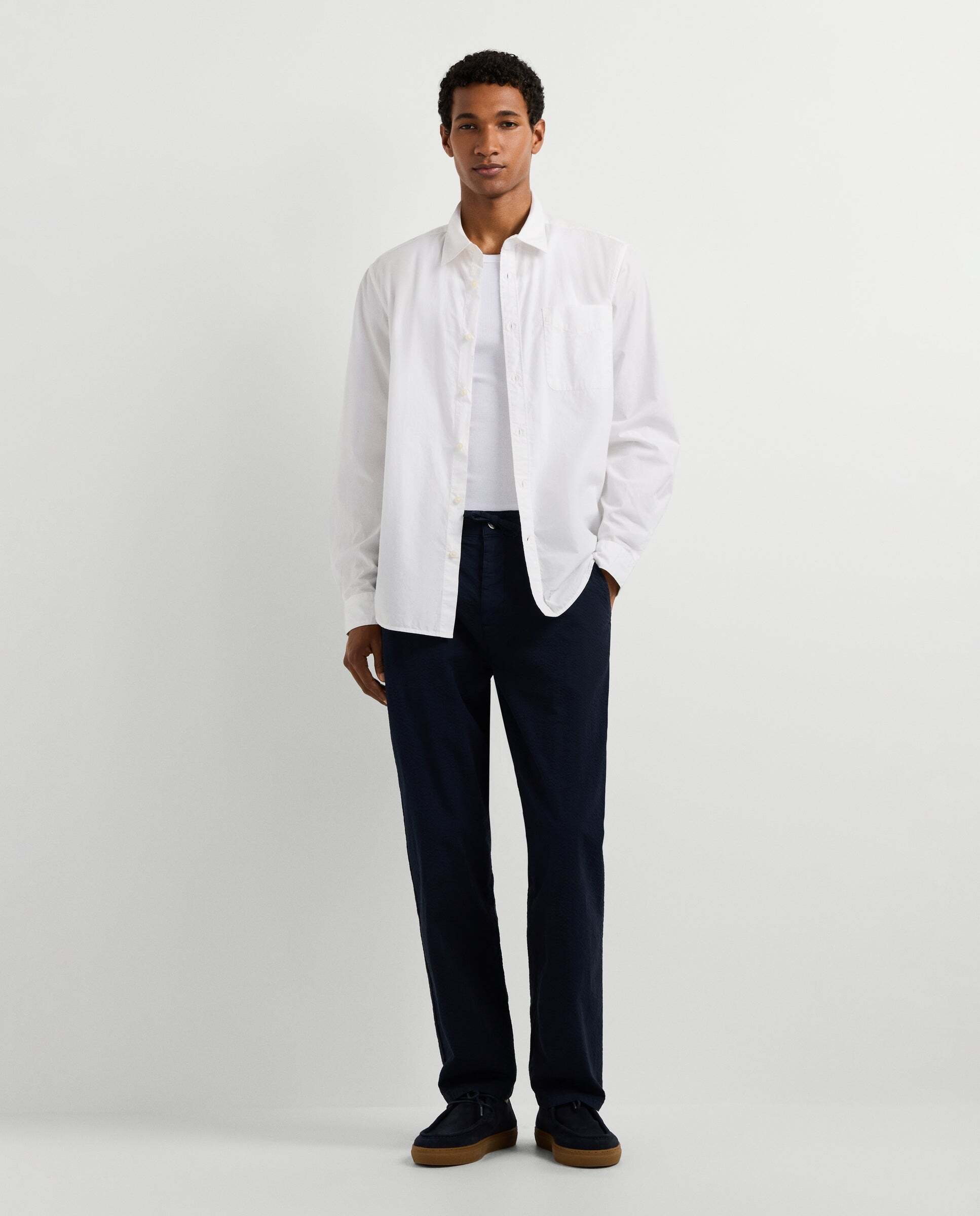 Imagen 0 de Pantalón chino de hombre seersucker fit relaxed Azul