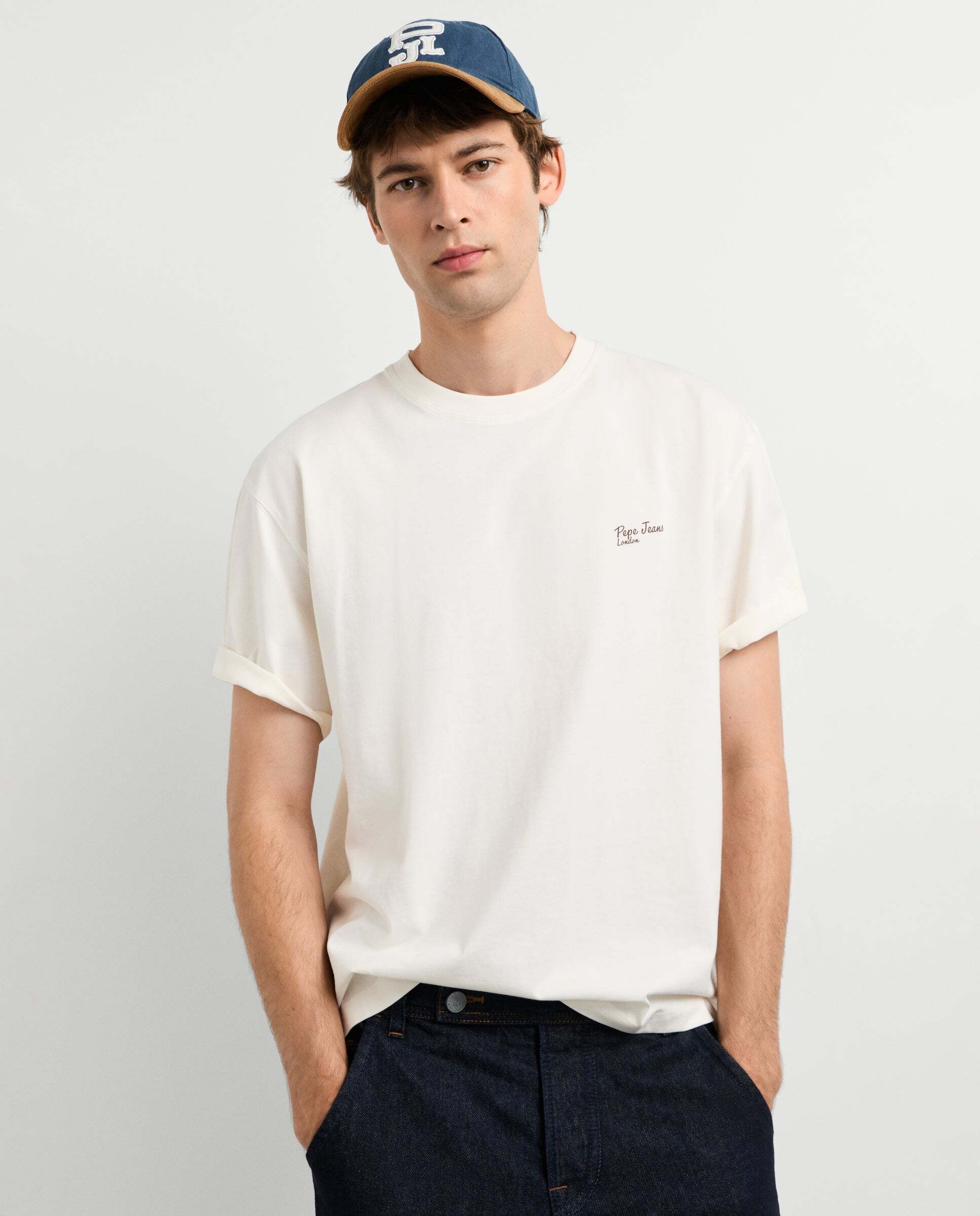 Imagen 0 de Camiseta de hombre espalda estampada fit casual Blanco