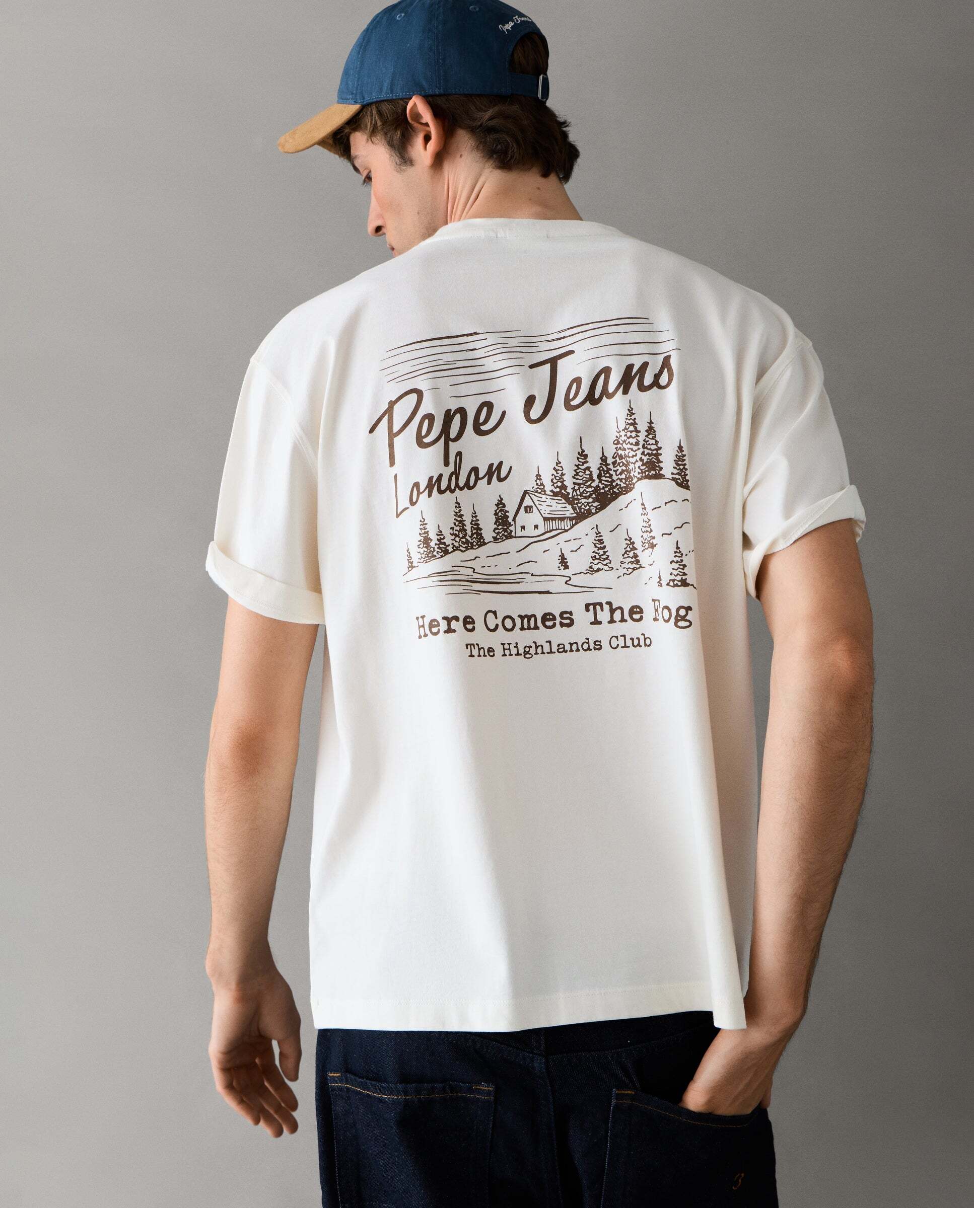 Camiseta de hombre espalda estampada fit casual - Pepe Jeans - Blanco Blanco-3
