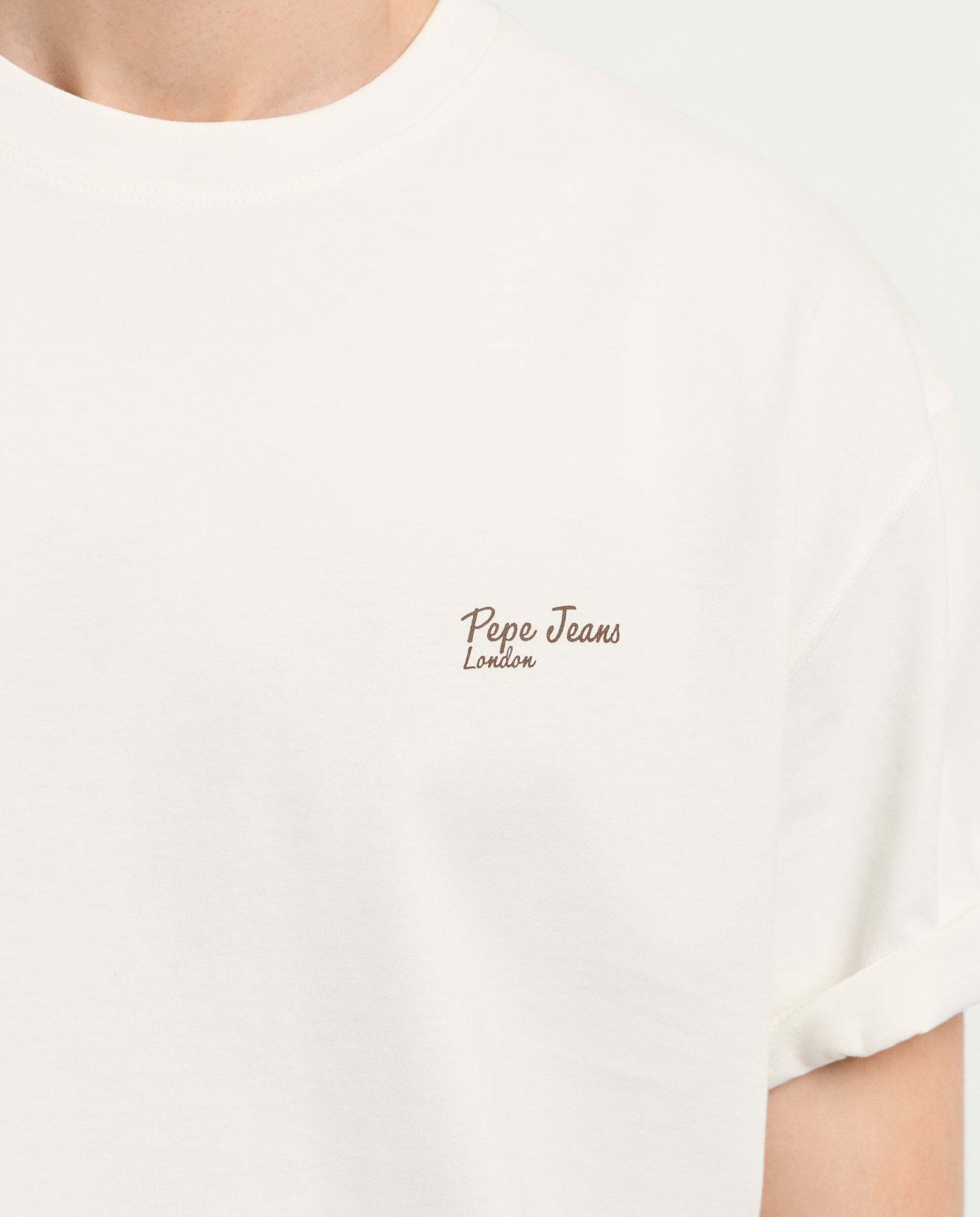 Camiseta de hombre espalda estampada fit casual - Pepe Jeans - Blanco Blanco-4