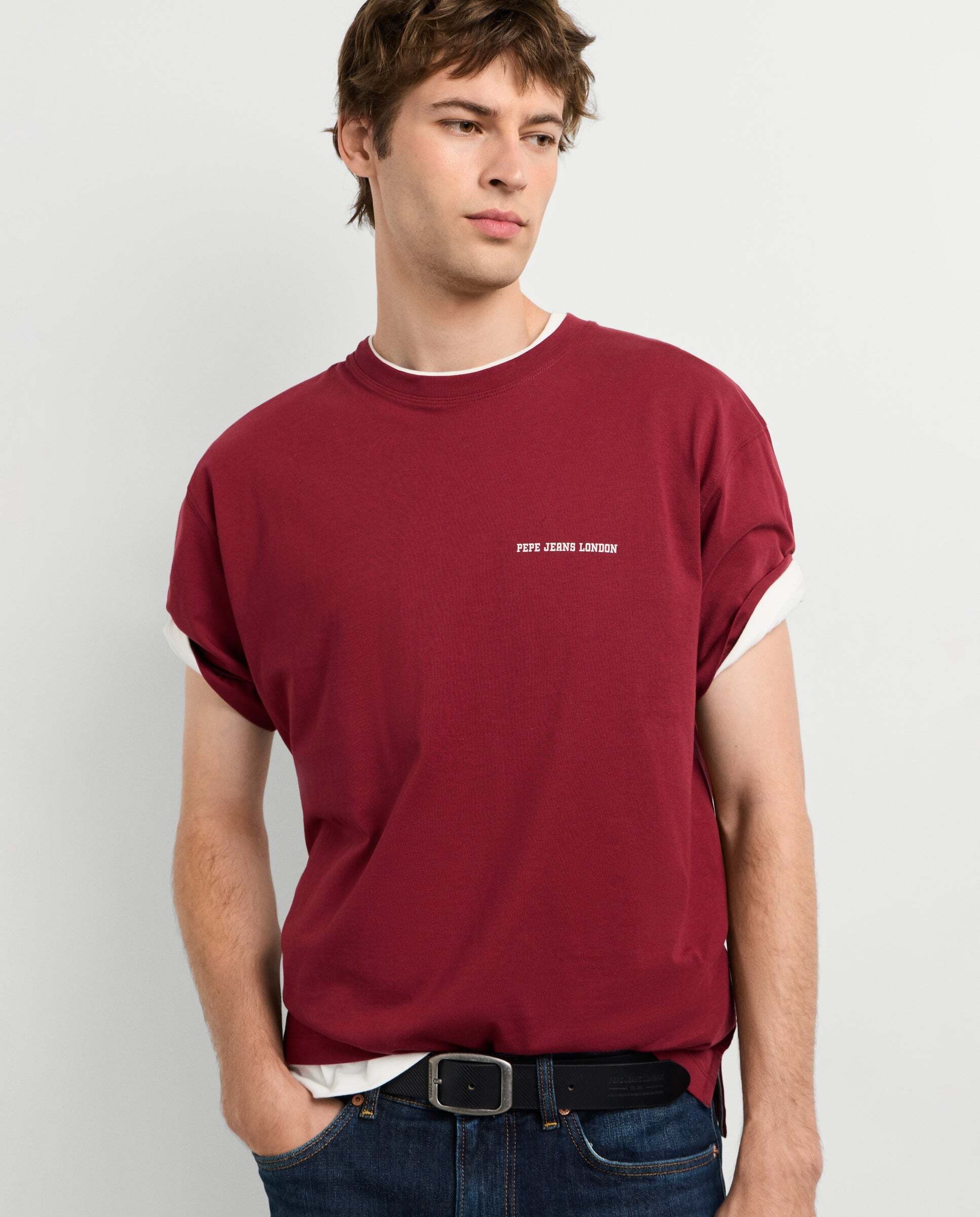Imagen 1 de Camiseta de hombre espalda estampada fit casual - Pepe Jeans - Vino Vino