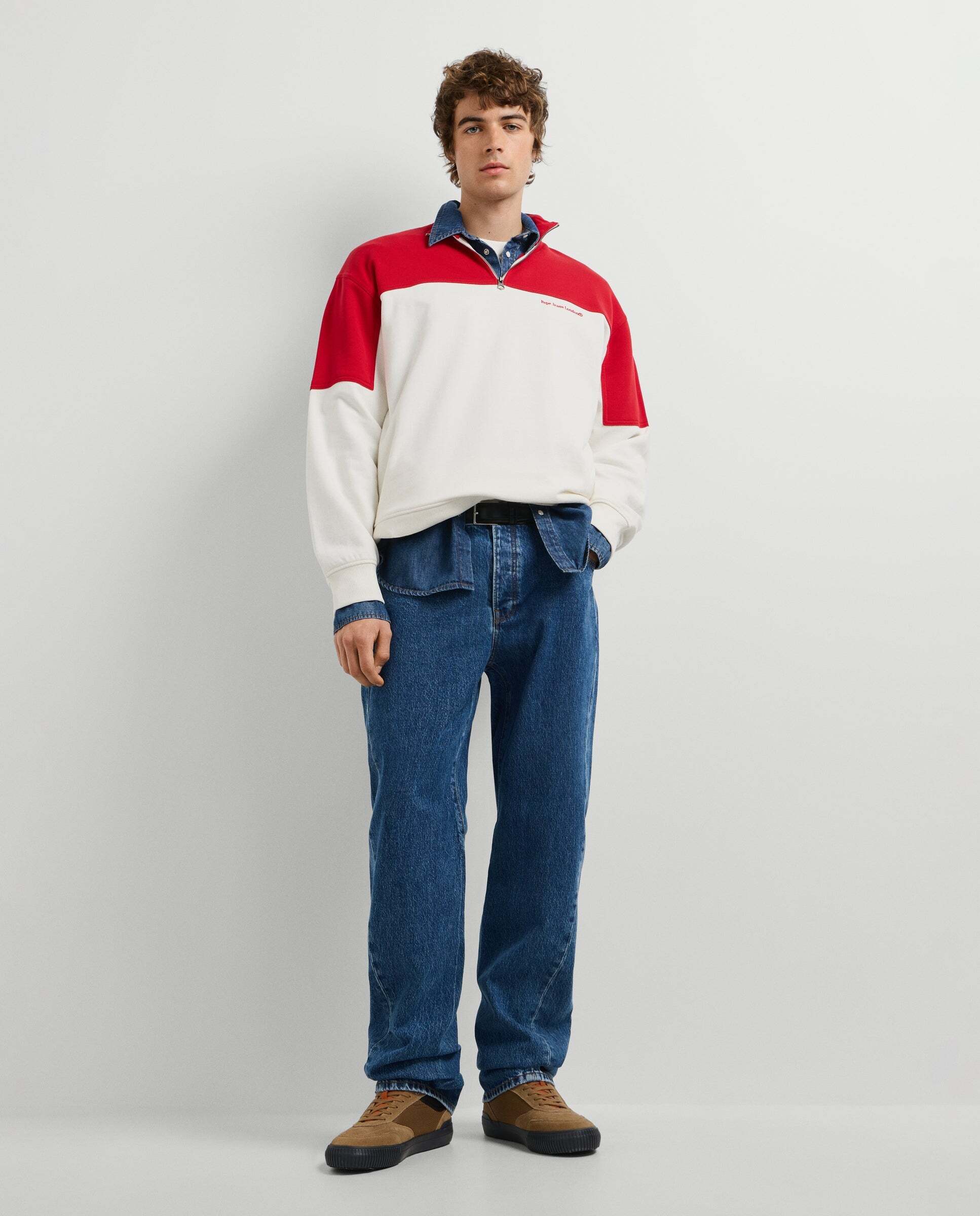 Sudadera de hombre cuello alto fit casual - Pepe Jeans - Rojo Rojo-2
