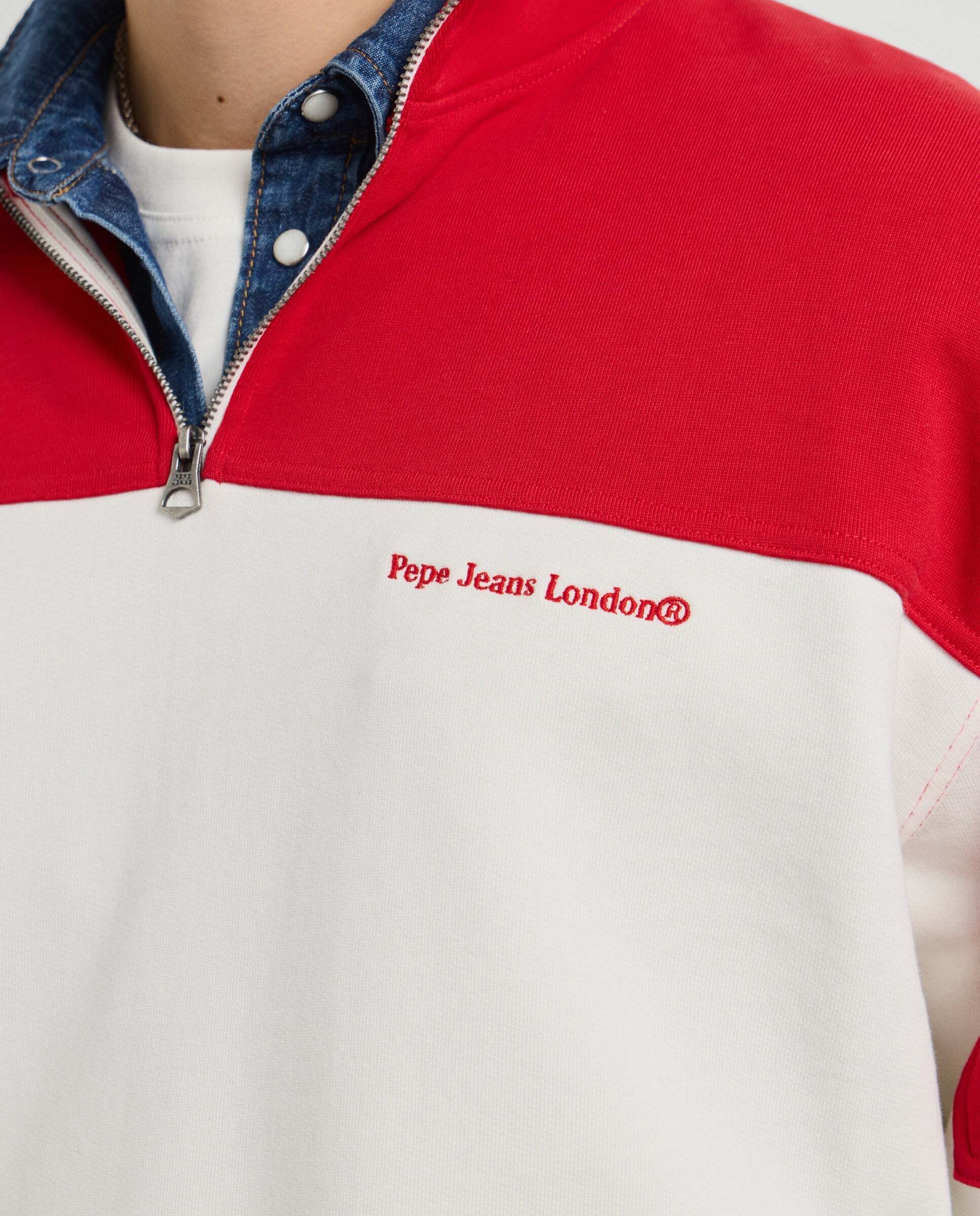 Sudadera de hombre cuello alto fit casual - Pepe Jeans - Rojo Rojo-4