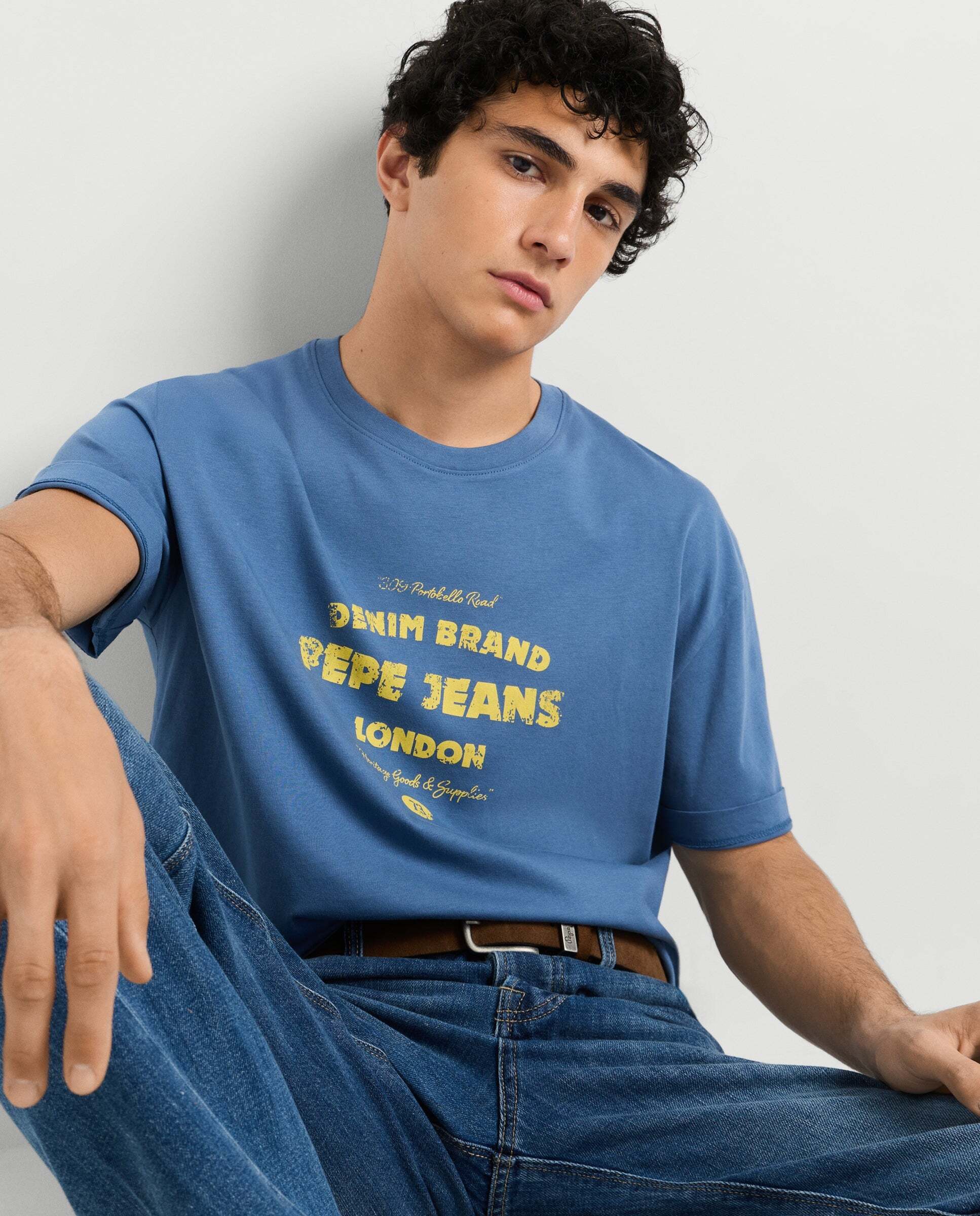Imagen 1 de Camiseta de hombre logo estampado fit casual - Pepe Jeans - Azul marino Azul marino