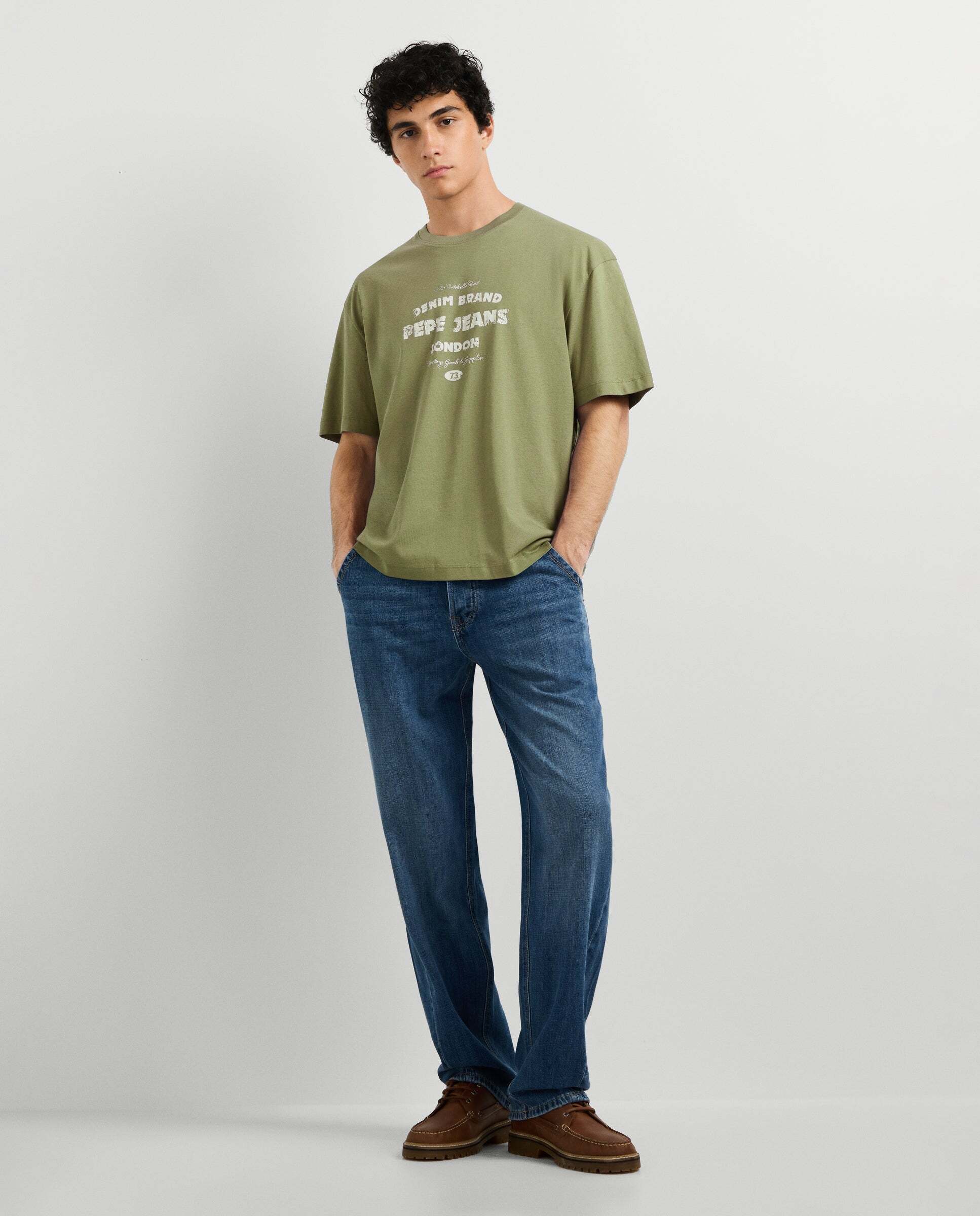 Imagen 2 de Camiseta de hombre logo estampado fit casual - Pepe Jeans - Verde militar Verde militar