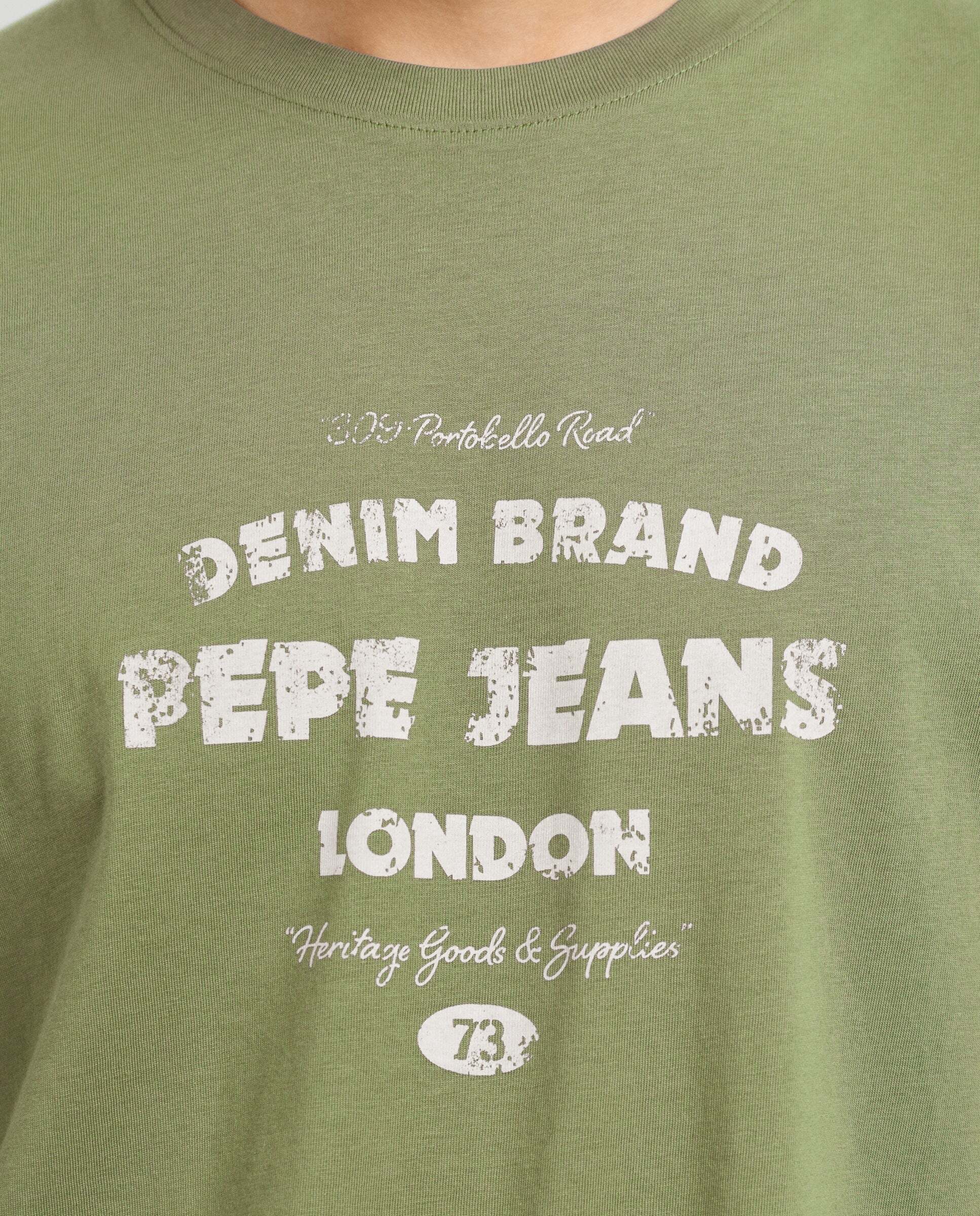 Imagen 5 de Camiseta de hombre logo estampado fit casual - Pepe Jeans - Verde militar Verde militar
