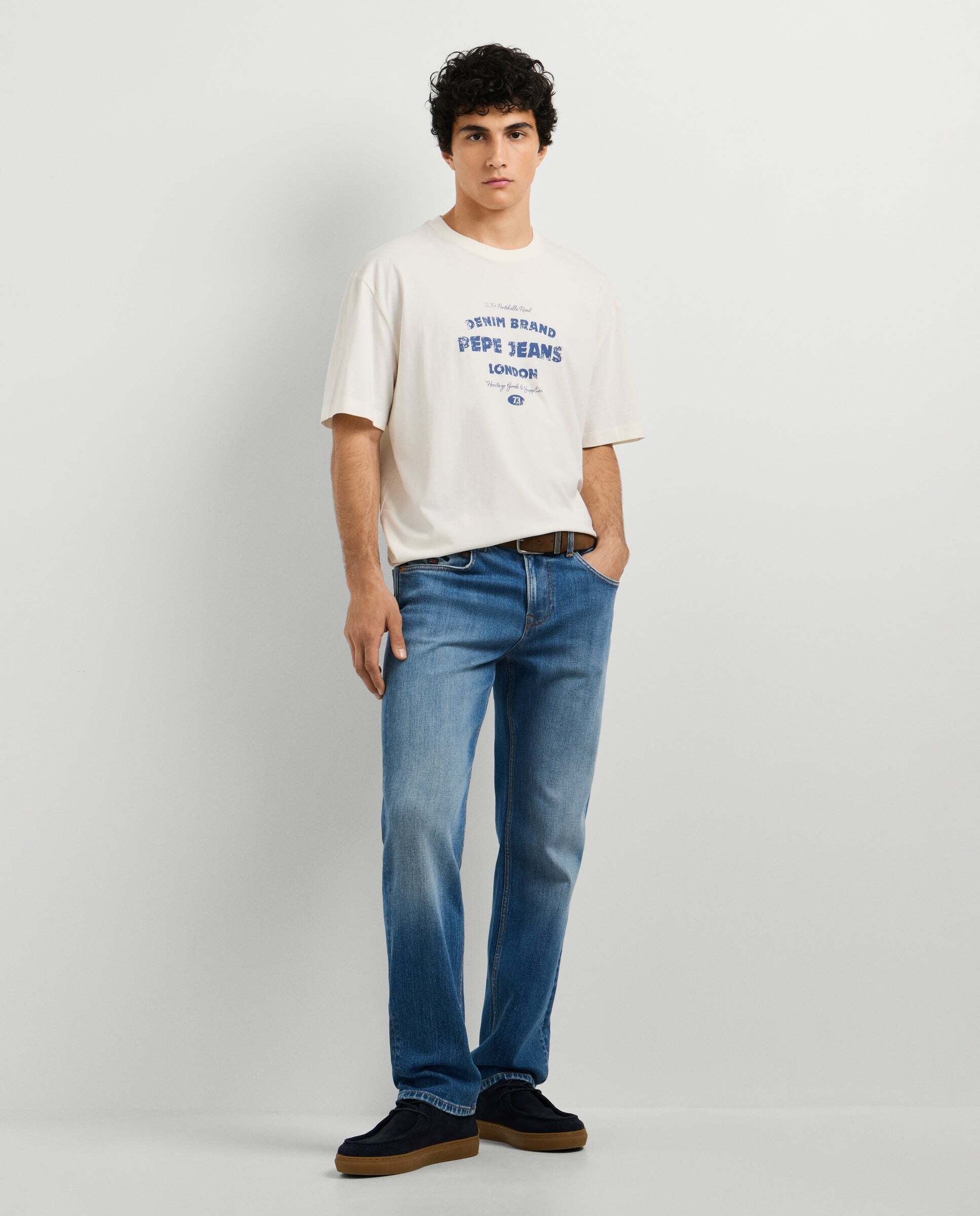 Imagen 2 de Camiseta de hombre logo estampado fit casual - Pepe Jeans - Blanco roto Blanco roto