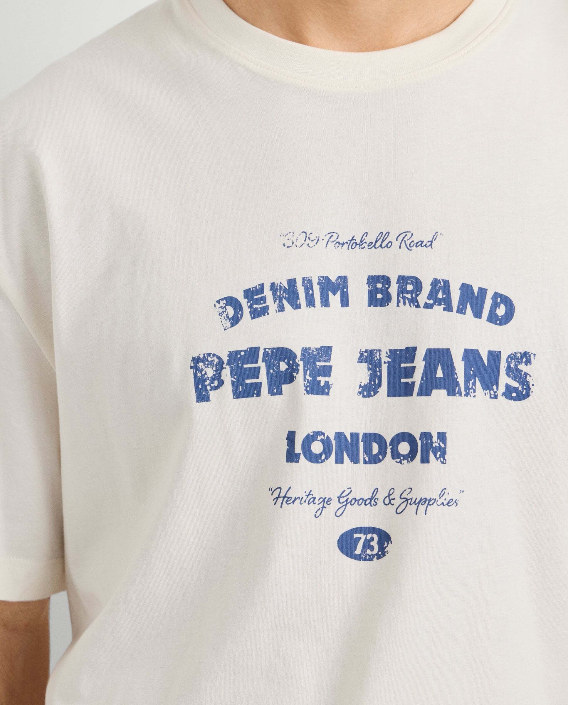 Imagen 4 de Camiseta de hombre logo estampado fit casual - Pepe Jeans - Blanco roto Blanco roto