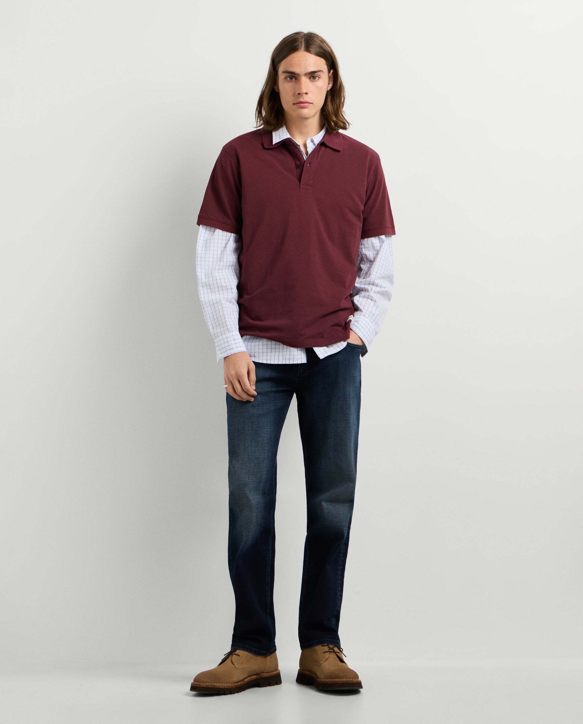 Polo de hombre piqué fit regular - Pepe Jeans - Vino Vino-2