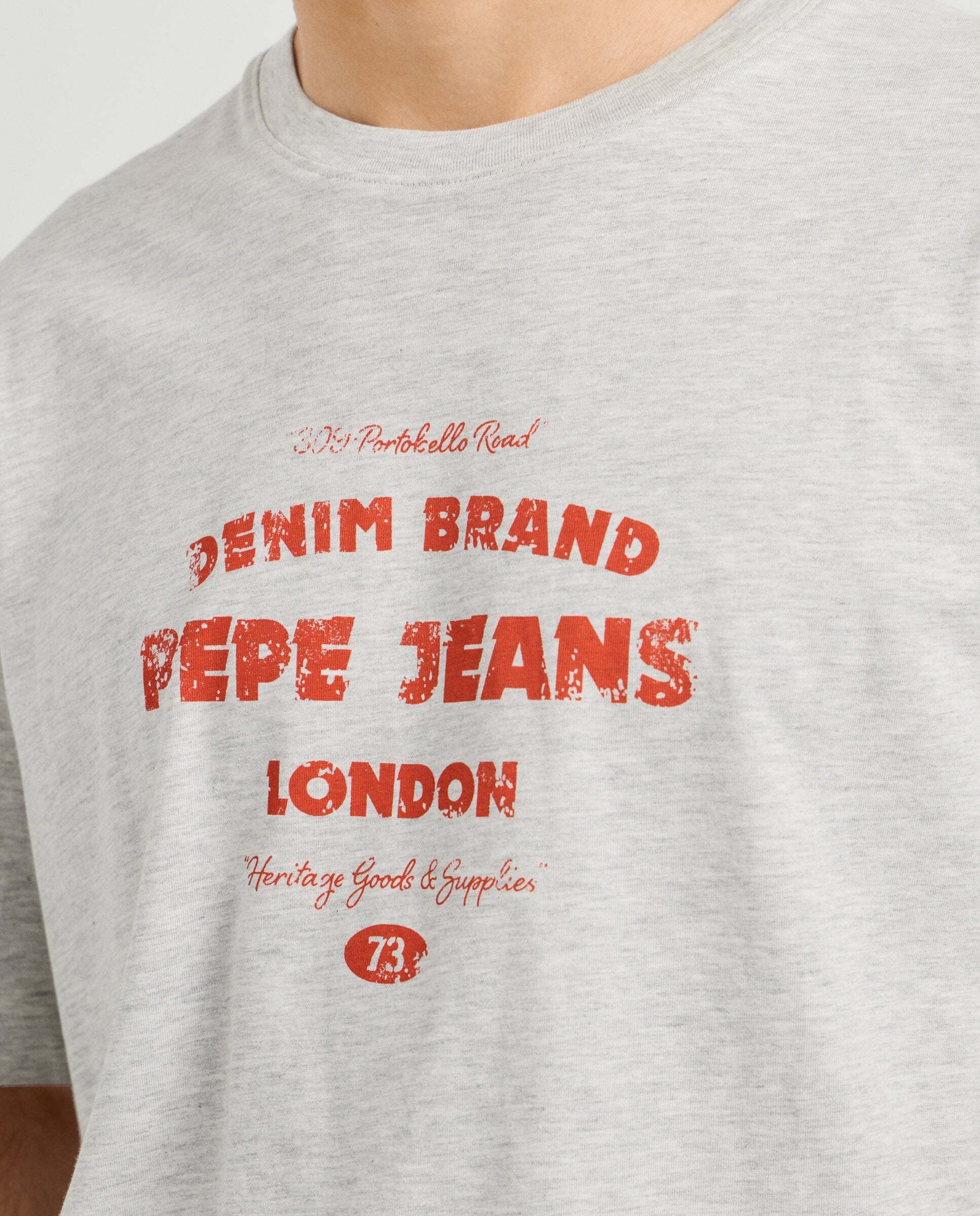 Imagen 4 de Camiseta de hombre logo estampado fit casual - Pepe Jeans - Gris claro Gris claro
