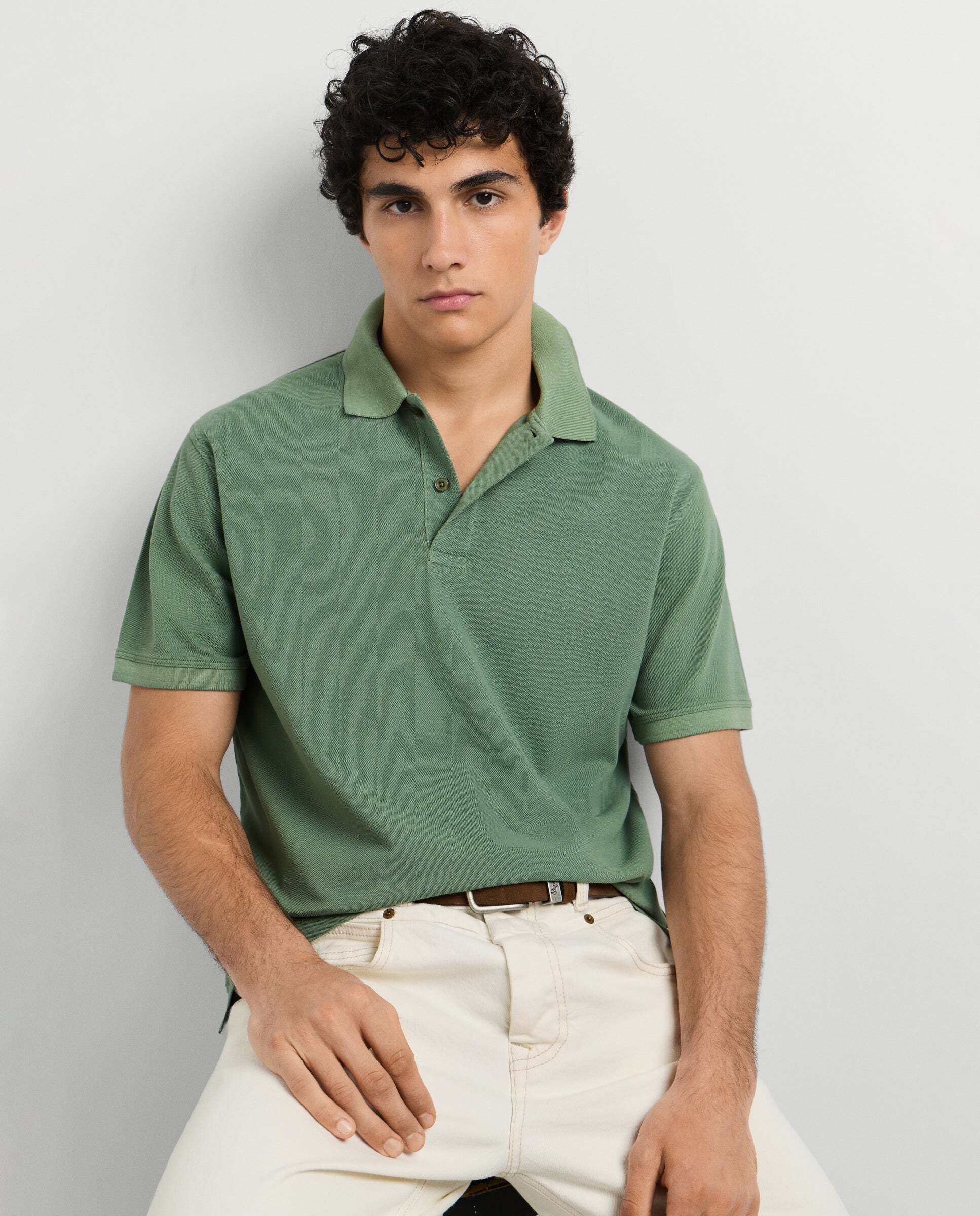 Polo de hombre piqué fit regular - Pepe Jeans - Verde militar Verde militar-1