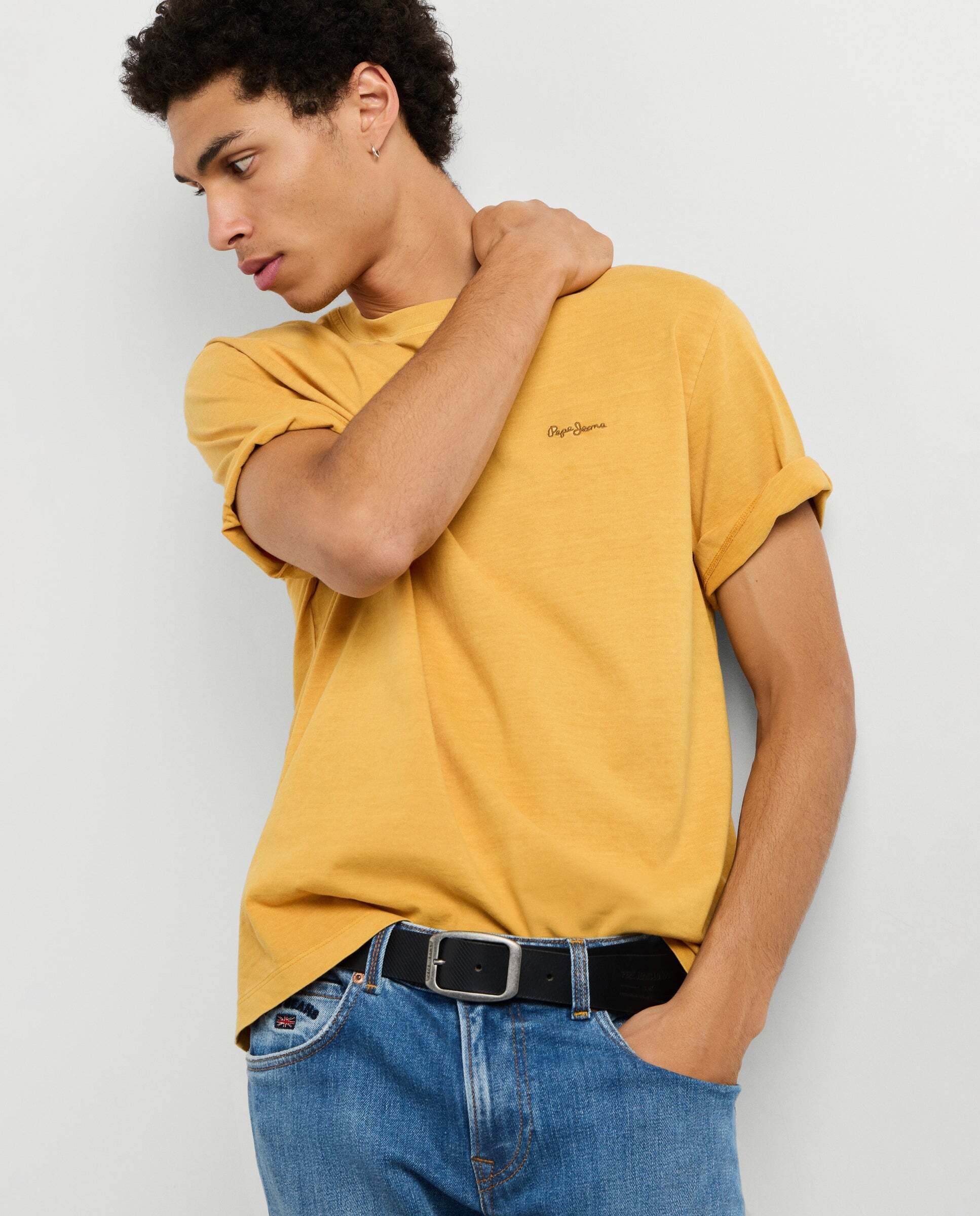 Imagen 1 de Camiseta de hombre logo bordado fit regular - Pepe Jeans - Amarillo Amarillo