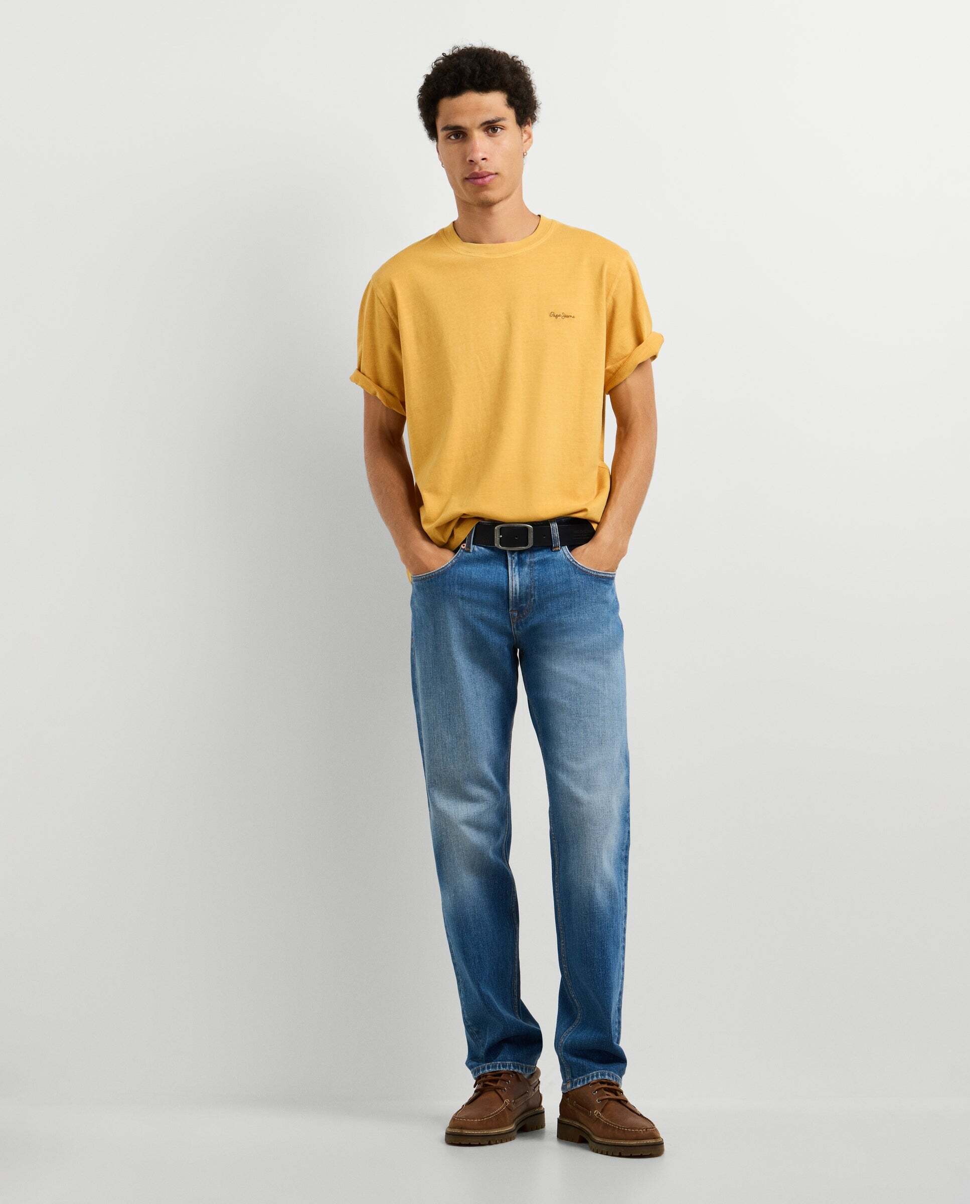 Imagen 2 de Camiseta de hombre logo bordado fit regular - Pepe Jeans - Amarillo Amarillo